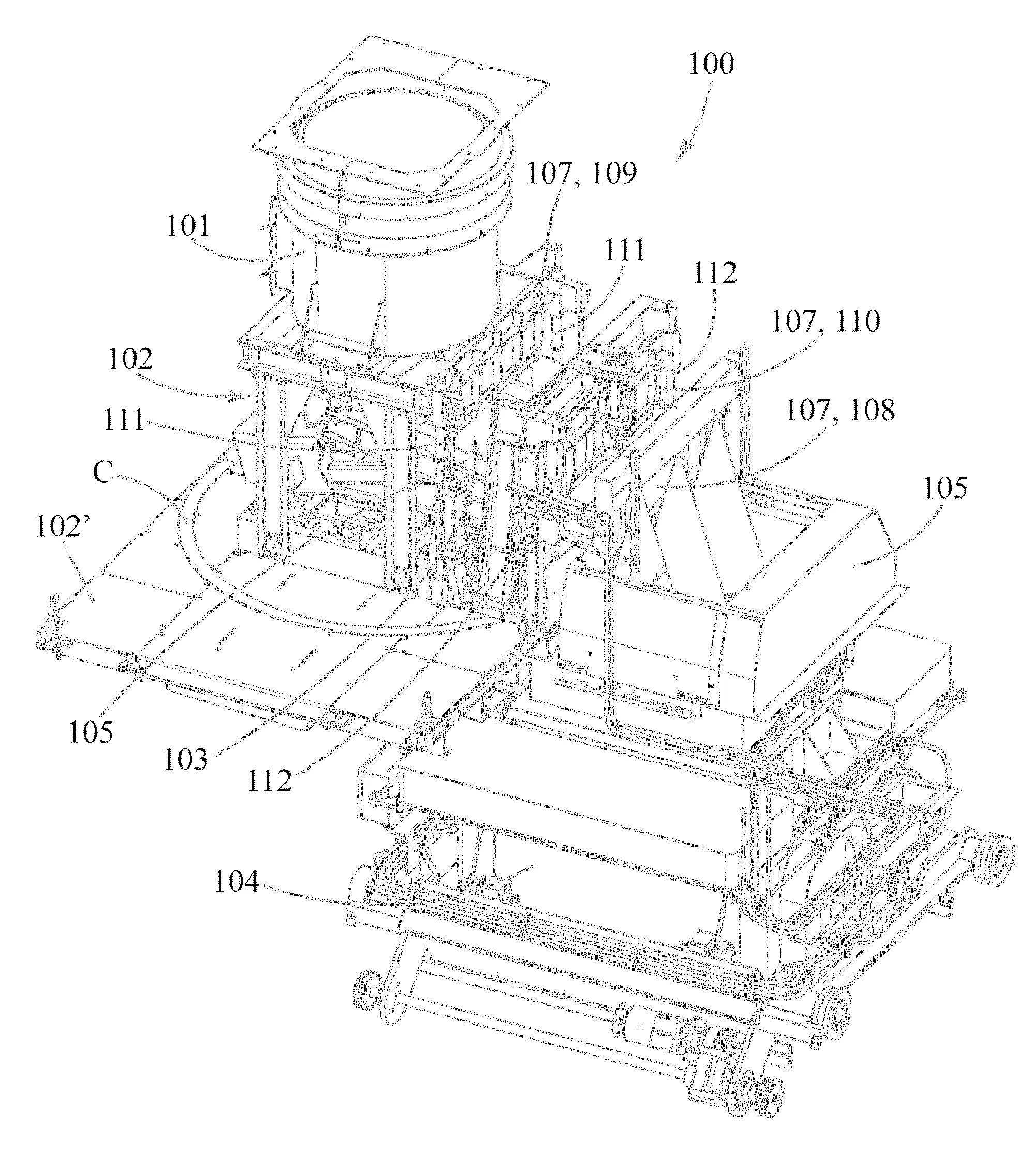 Dispositif d'alimentation de pate carbonee comprenant un dispositif de controle du debit et procede d'alimentation a l'aide d'un tel dispositif