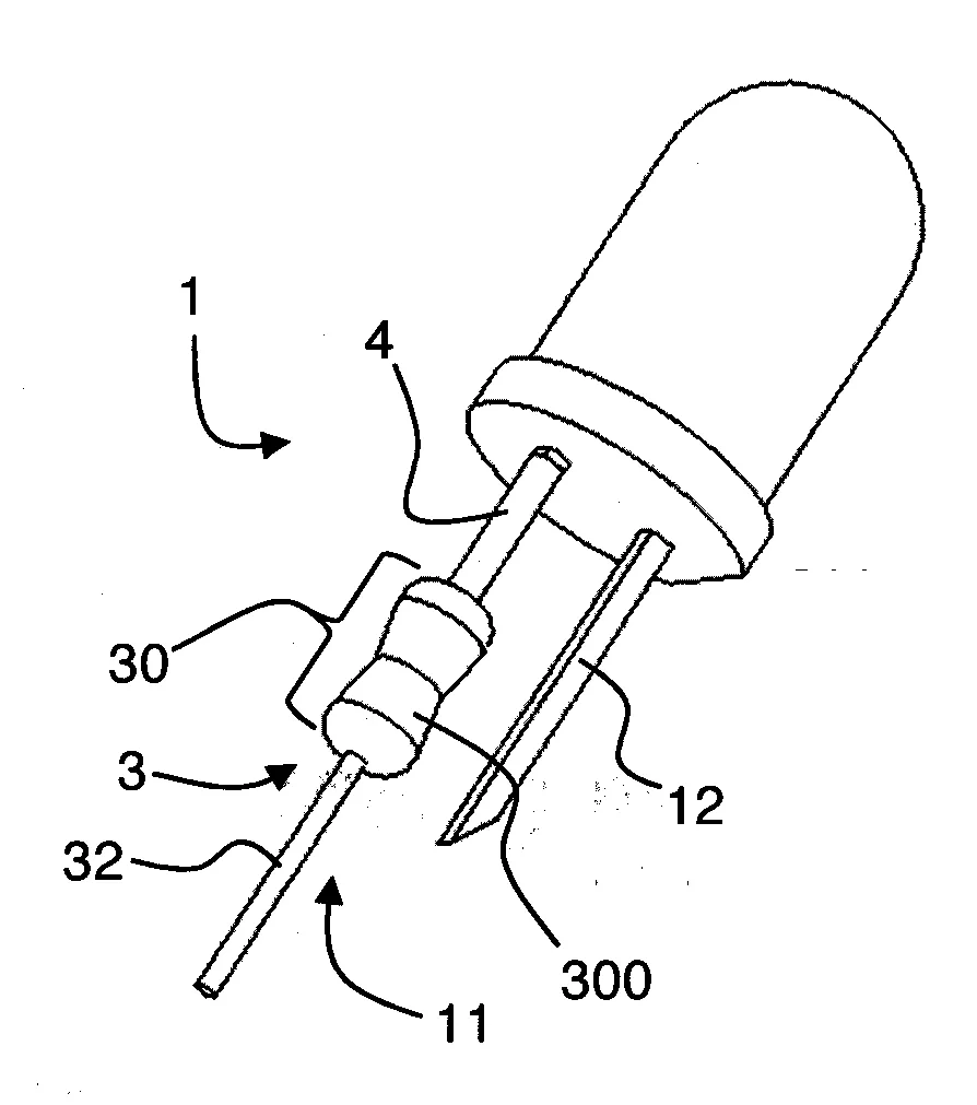 Composant electrique comportant des broches de couplage electrique, au moins une broche etant partiellement isolee par l'enveloppe d'une resistance electrique