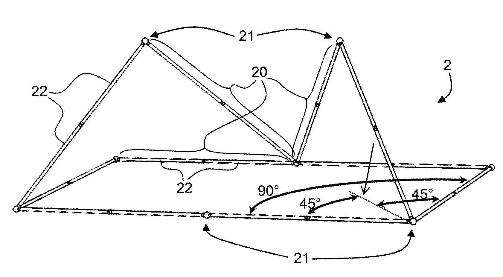 Tente comportant une toile tendue sur une armature autoportante assemblee par effet magnetique