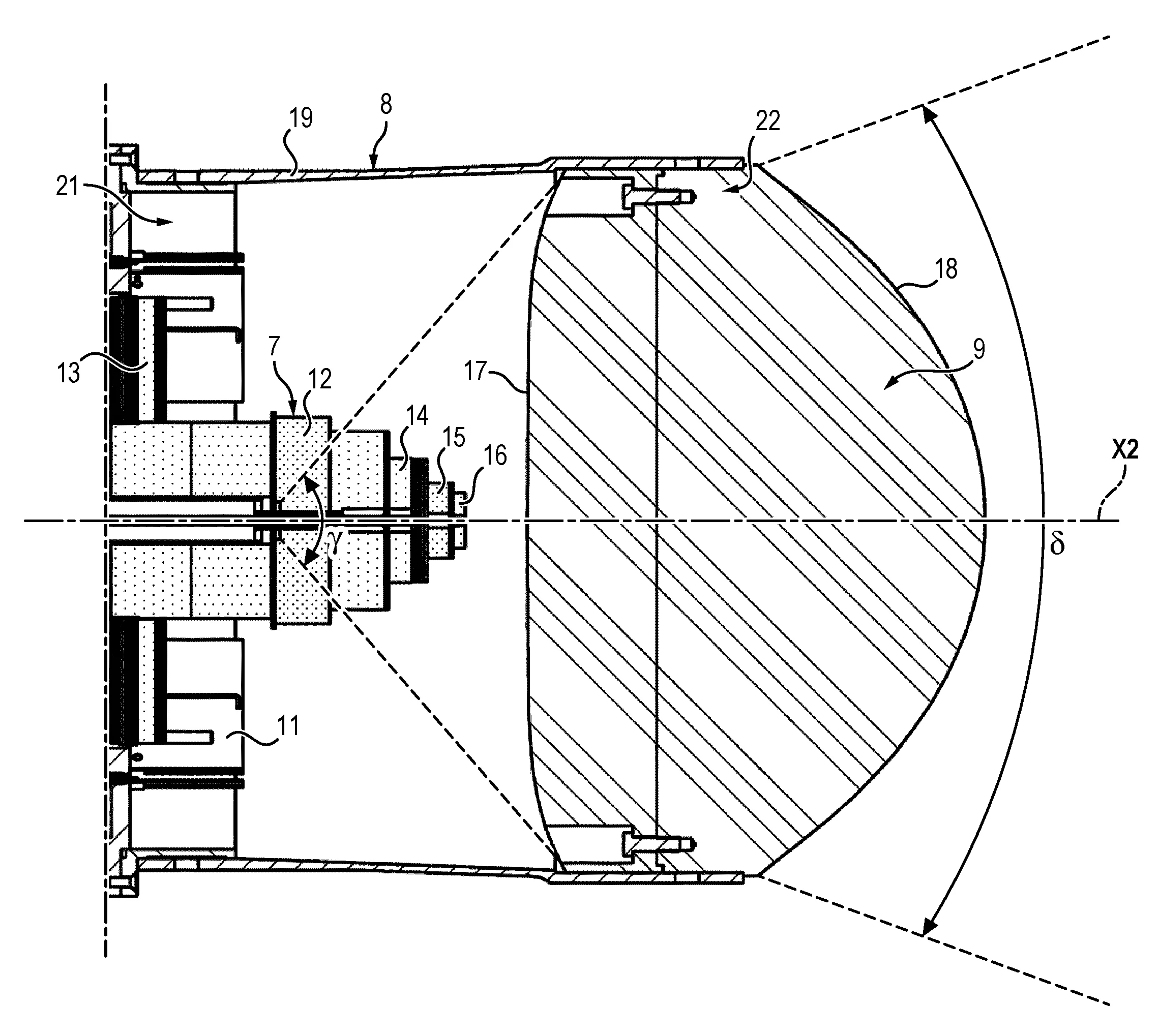 Dispositif d'antenne d'aide a l'acquisition et systeme d'antenne pour le suivi d'une cible en mouvement associe