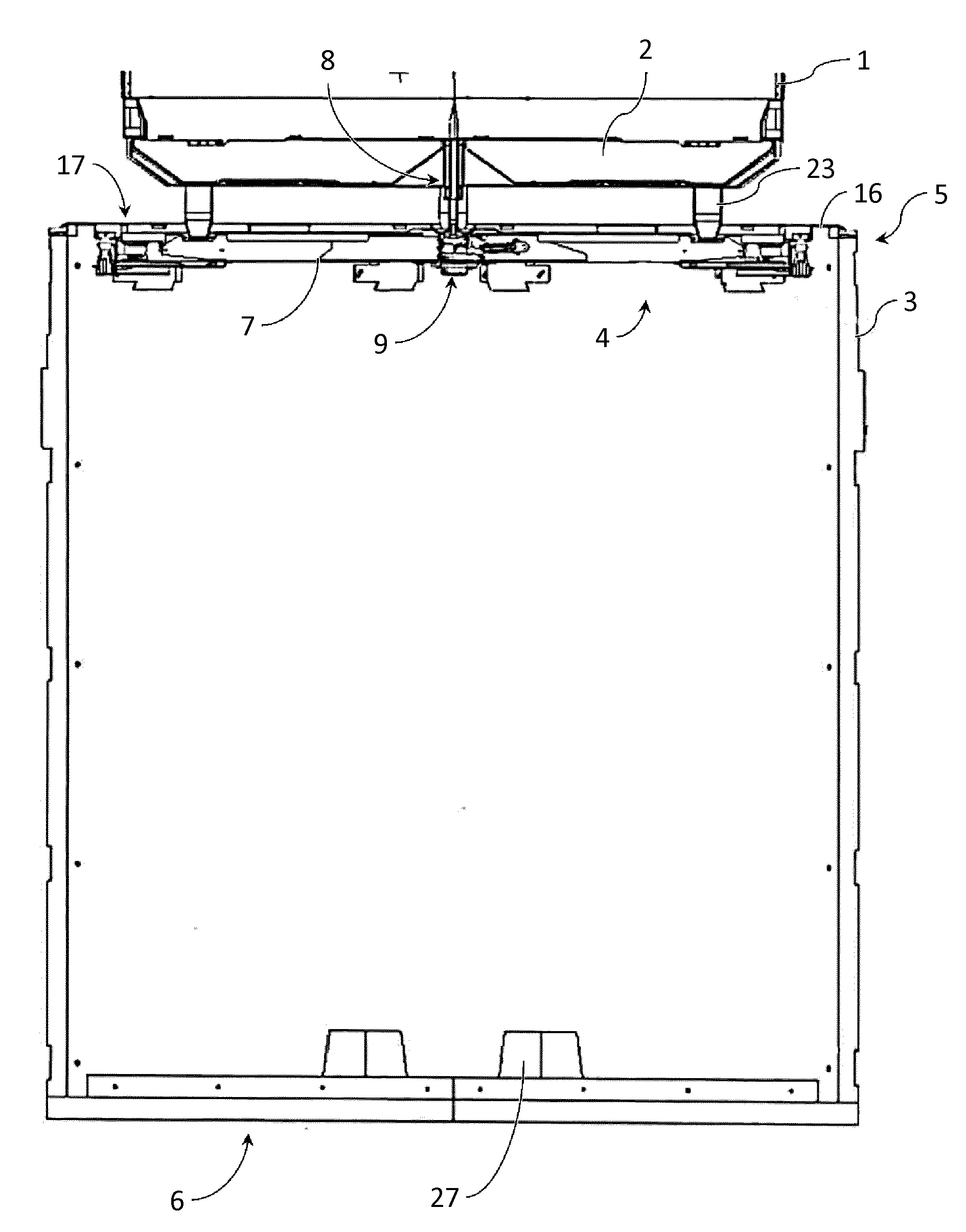Ensemble d'accueil d'un conteneur enterre