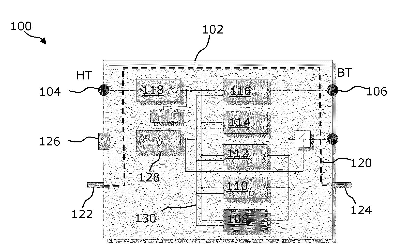 Dispositif convertisseur de tension pour des signaux haute tension.