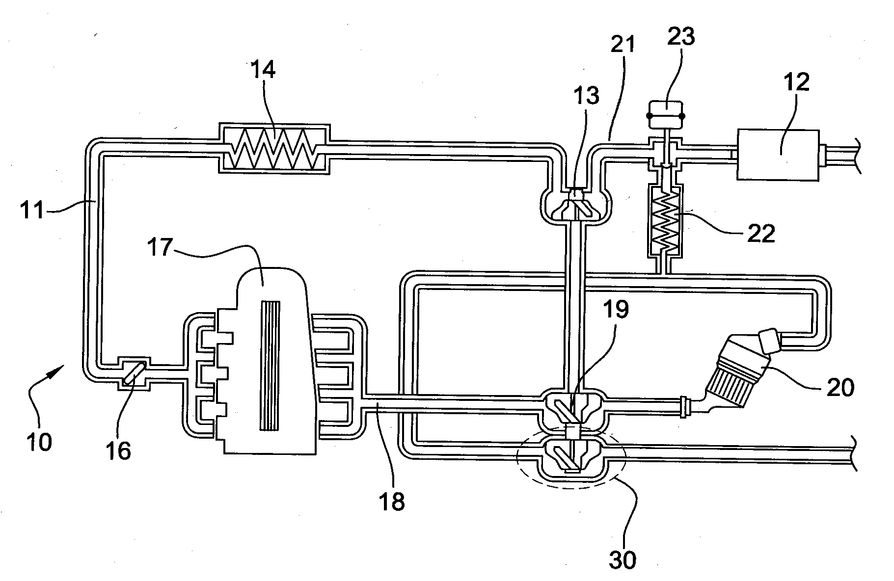 Systeme moteur avec circuit de recirculation des gaz brules