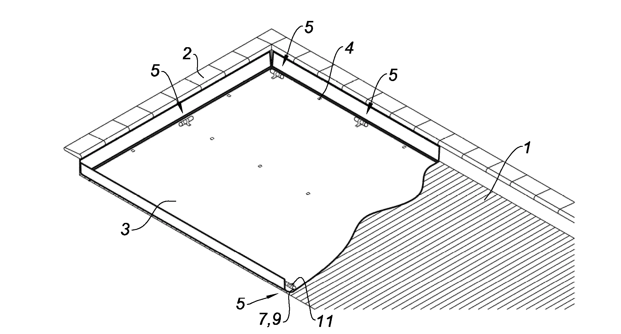 Systeme de maintien d’une couverture sur un volet d’un bassin de piscine