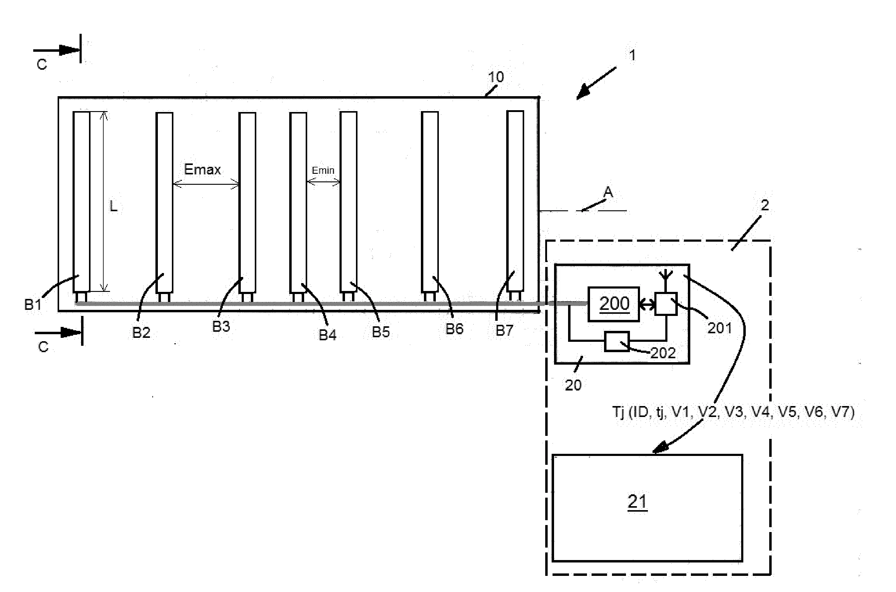 Systeme de detection de chute comportant des bandes de detection
