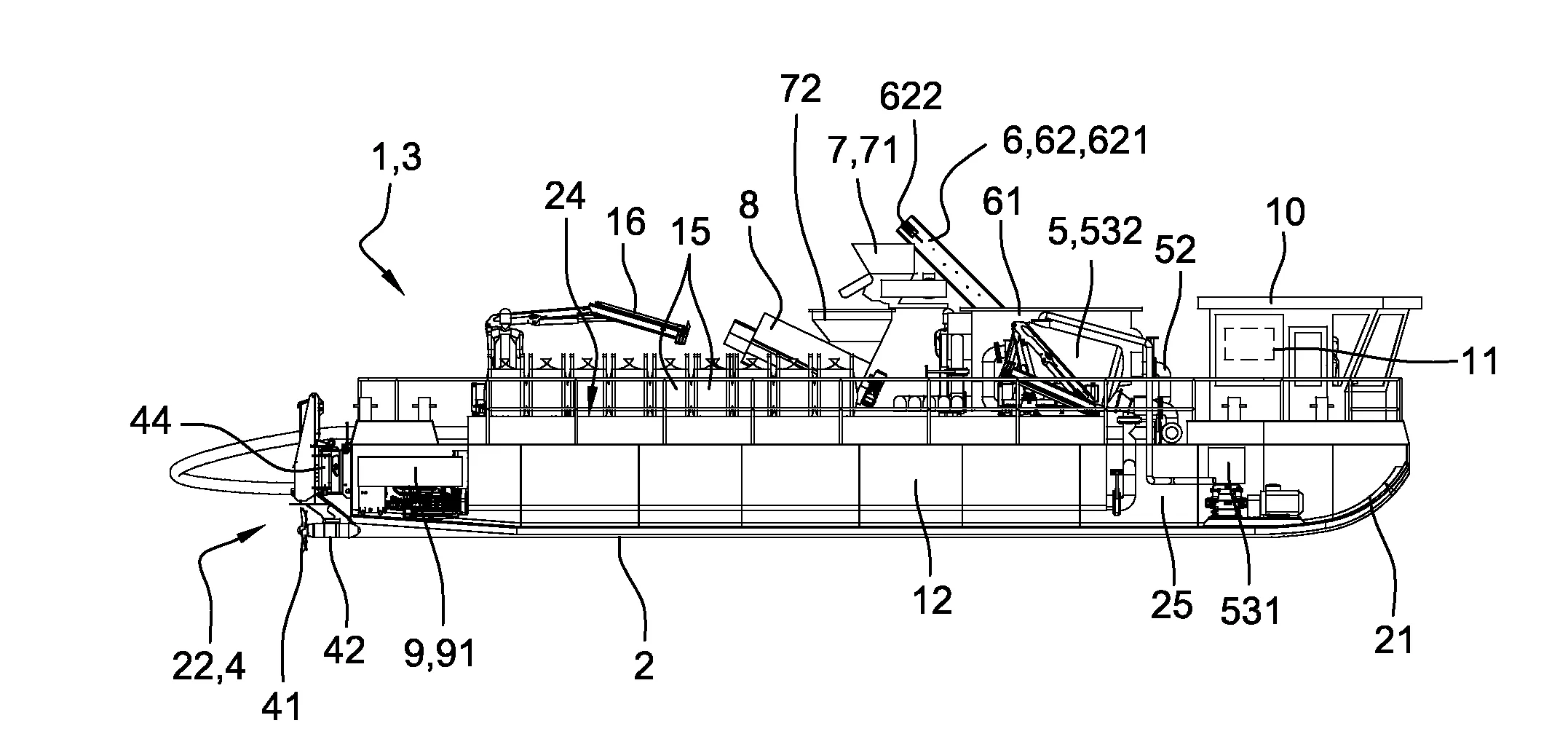 Vehicule aquatique flottant, pour la collecte de vegetaux aquatiques flottant au niveau de la surface d'un milieu aquatique