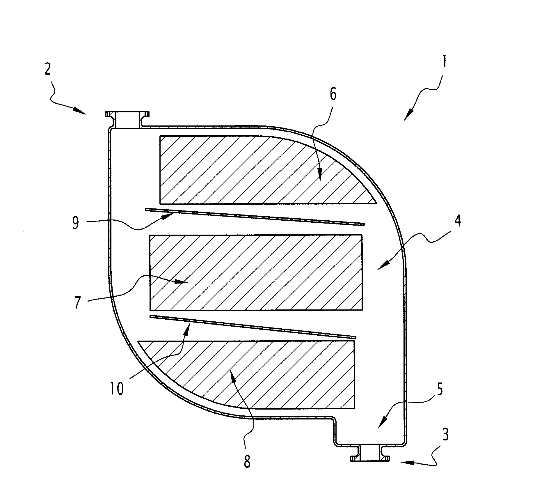 Structure de condenseur horizontal et chauffferie nucleaire comportant au moins une telle structure