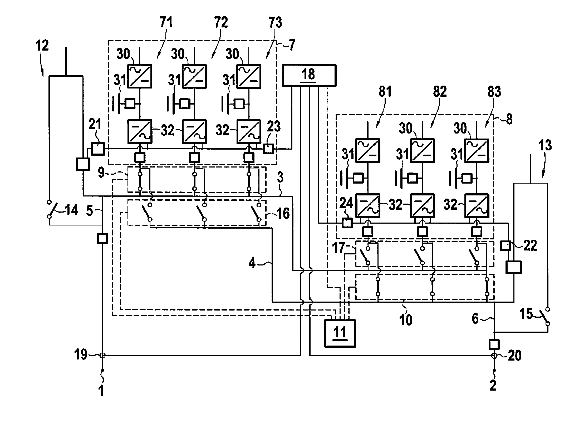 Dispositif de distribution redondante d'alimentation sans interruption et procede de commande associe