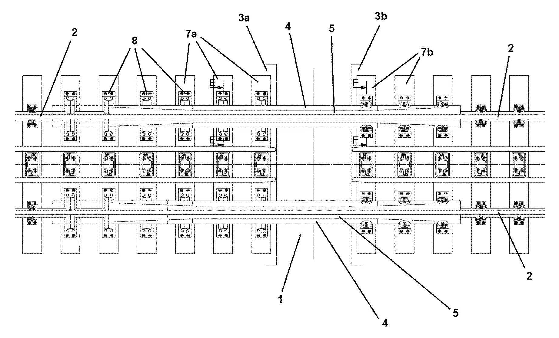 Mecanisme de gestion au niveau de rail de voie d'un ecartement d'elements de structure d'un ouvrage d'art