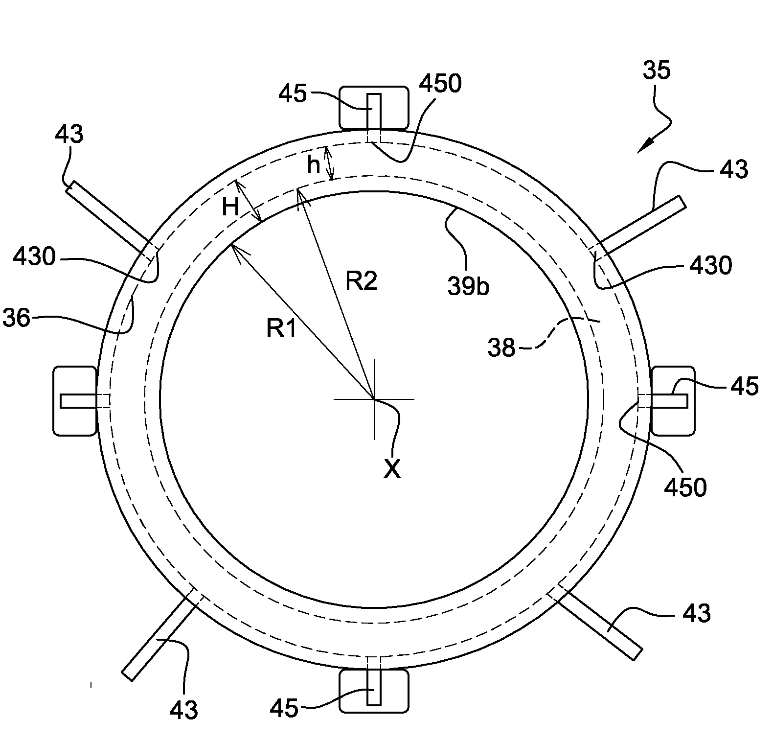 Rouet de distribution a repartition axiale et reducteur a train epicycloidal ainsi equipe