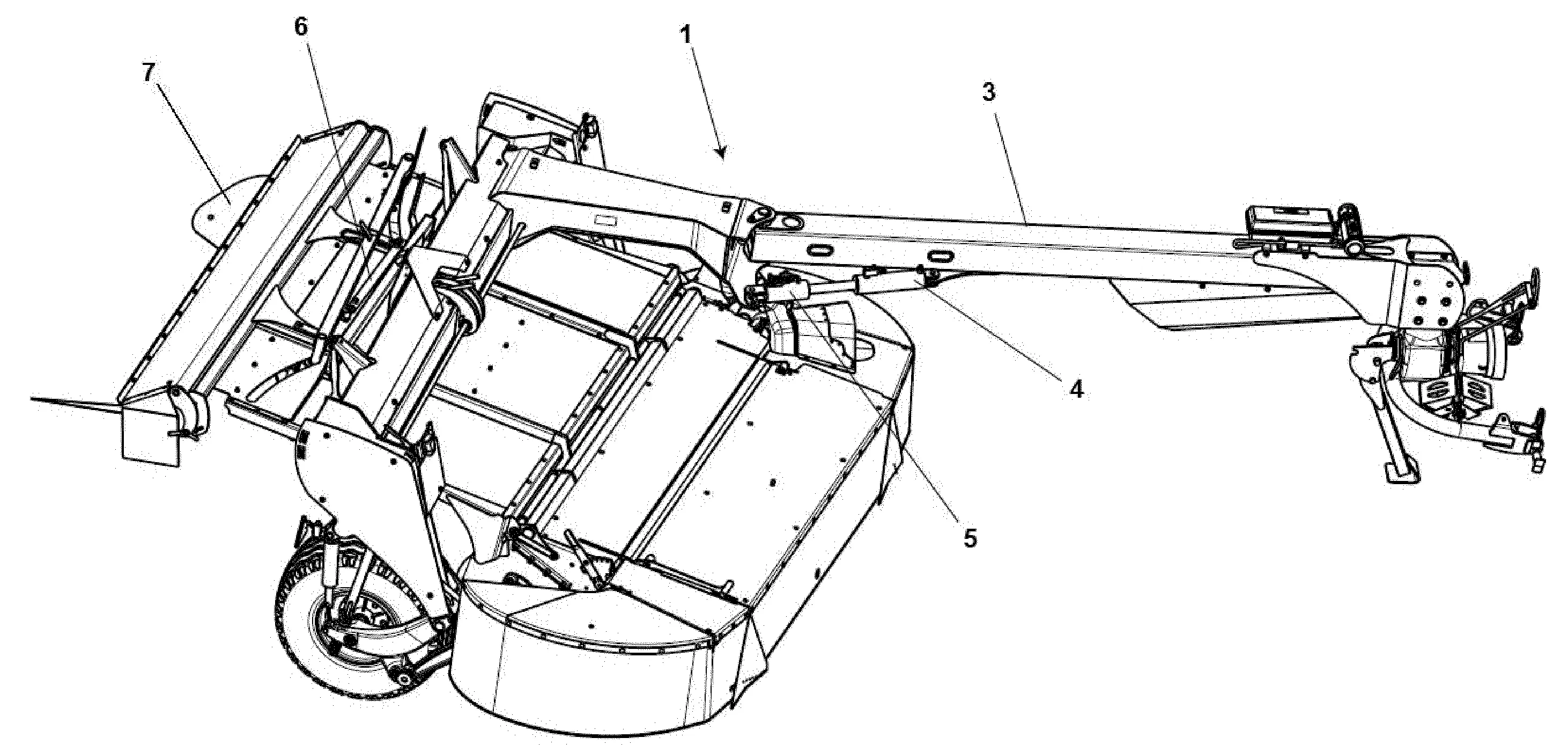 Dispositif de gestion du positionnement du bati d’une machine attelee