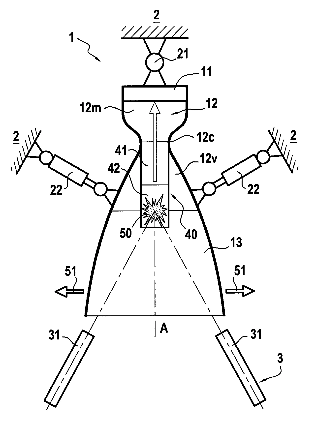 Moteur-fusee allume par le sol