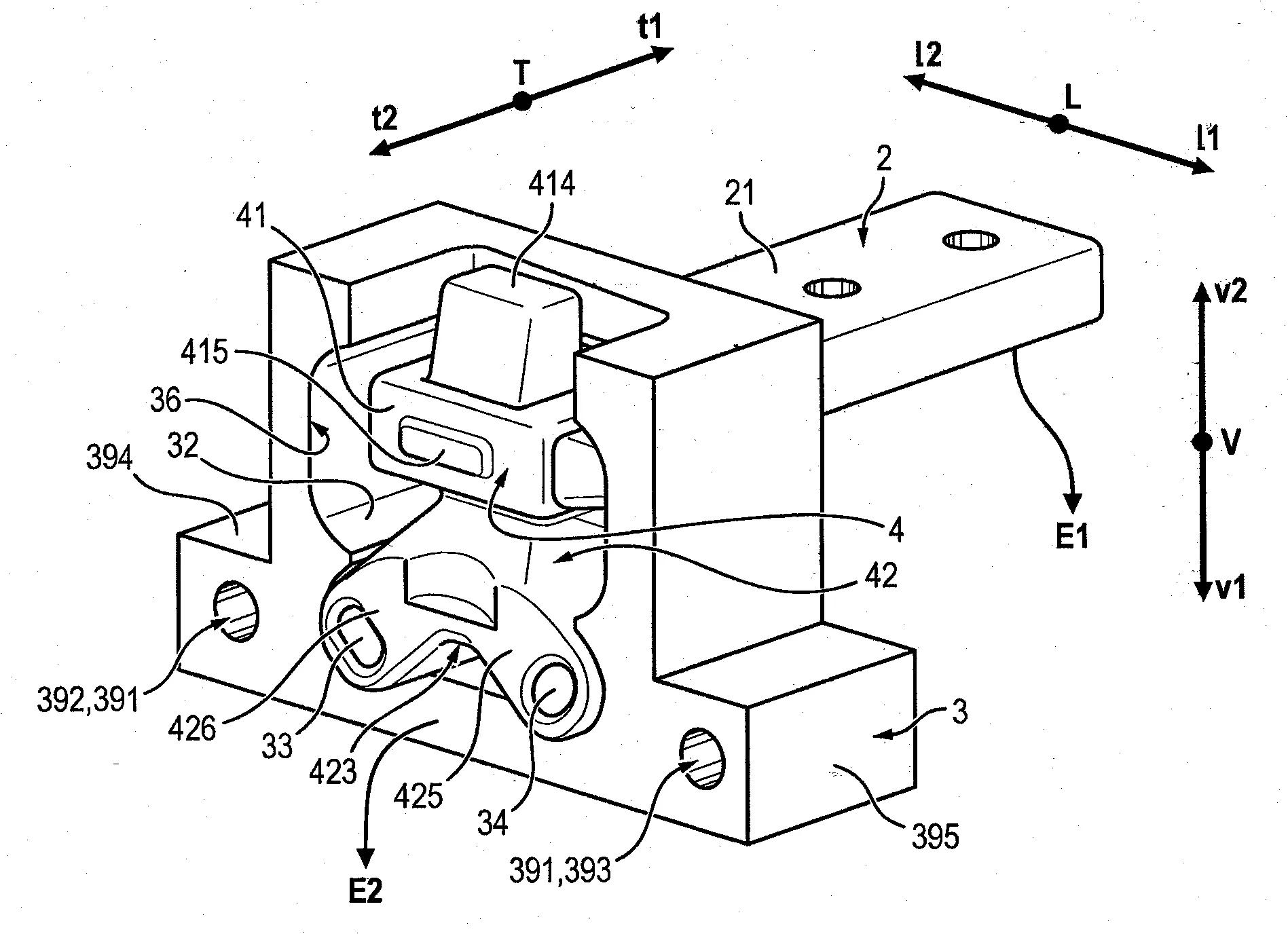 Dispositif d'amortissement de vibrations entre un premier element vibrant et un deuxieme element