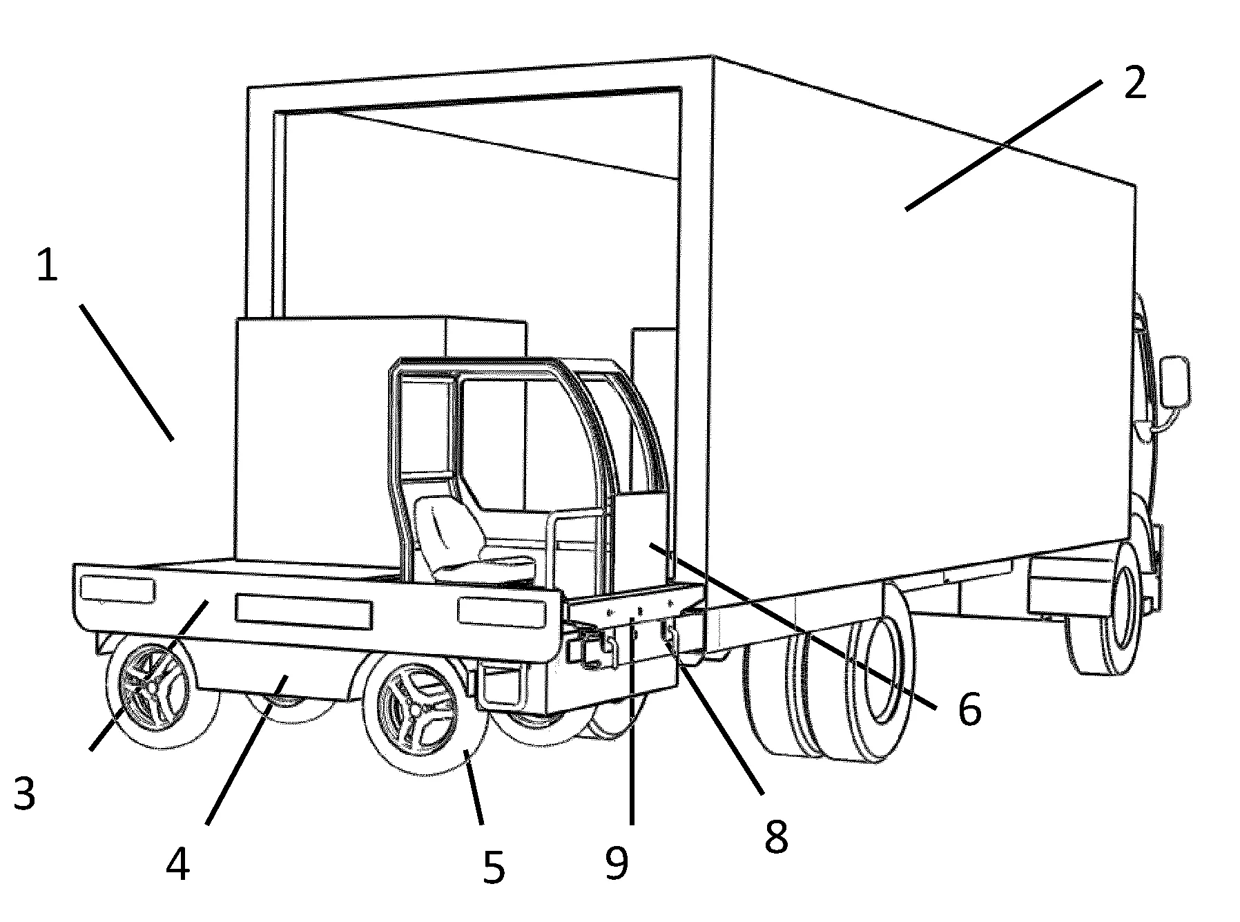 Ensemble de deux vehicules pour la distribution d'objets