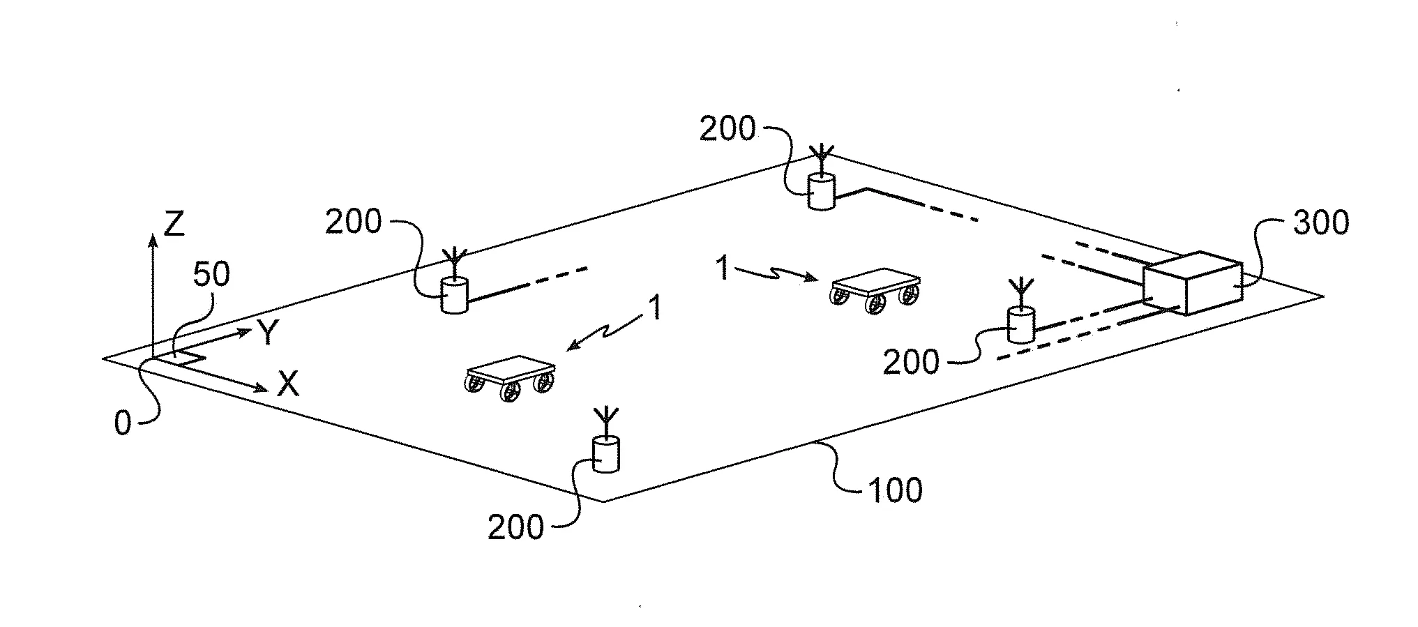 Procede et systeme de localisation de chariots de manutention