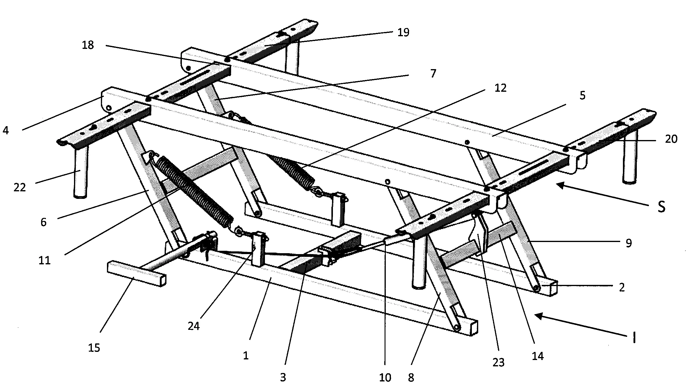 Systeme mecanique de relevage de lit multi-hauteurs
