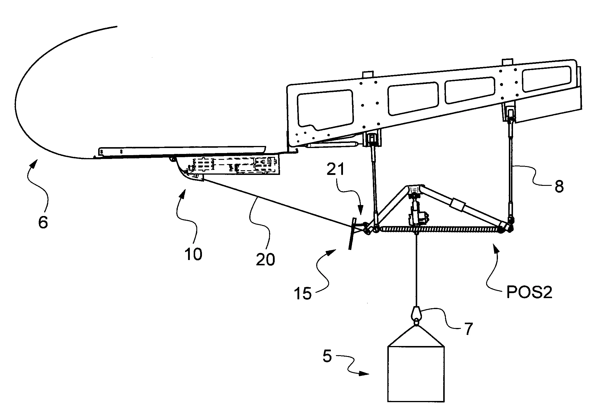 Dispositif de rappel pour retracter un dispositif d'accrochage mobile et aeronef equipe d'un tel dispositif de rappel