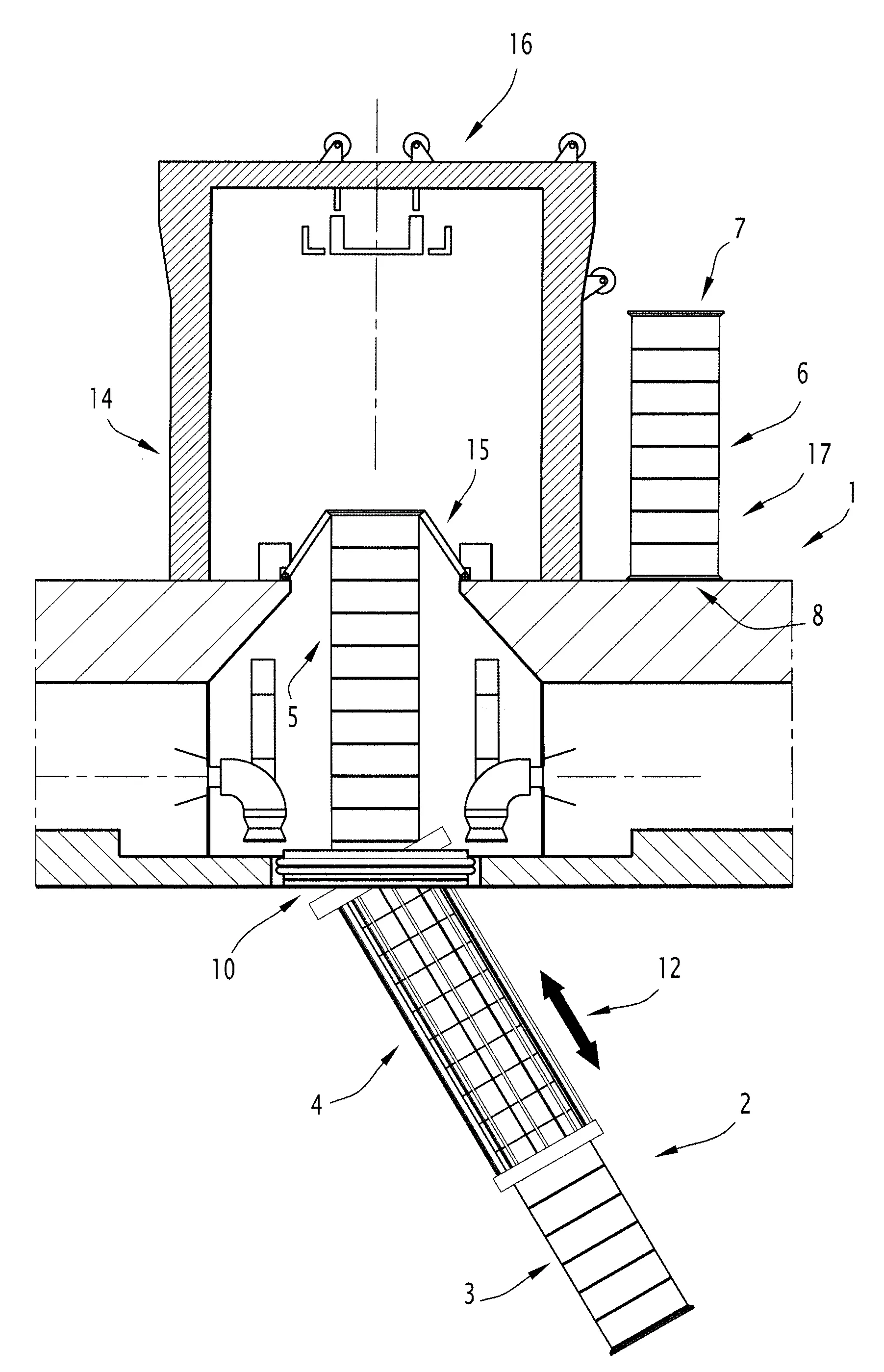 Installation de montage/demontage d'une conduite souple de pompage d'eau