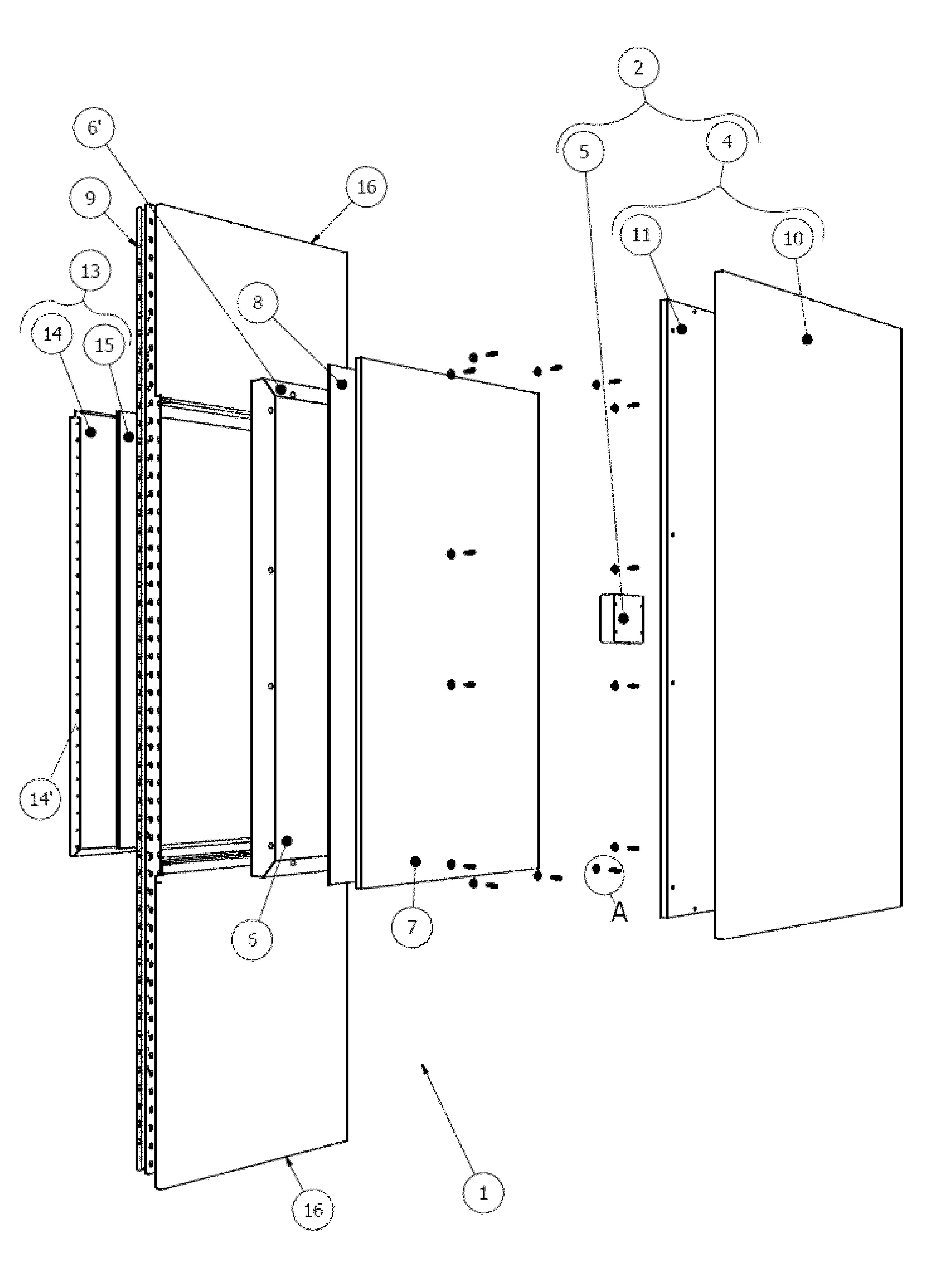 Element ou partie de cloison integrant un dispositif de restitution sonore