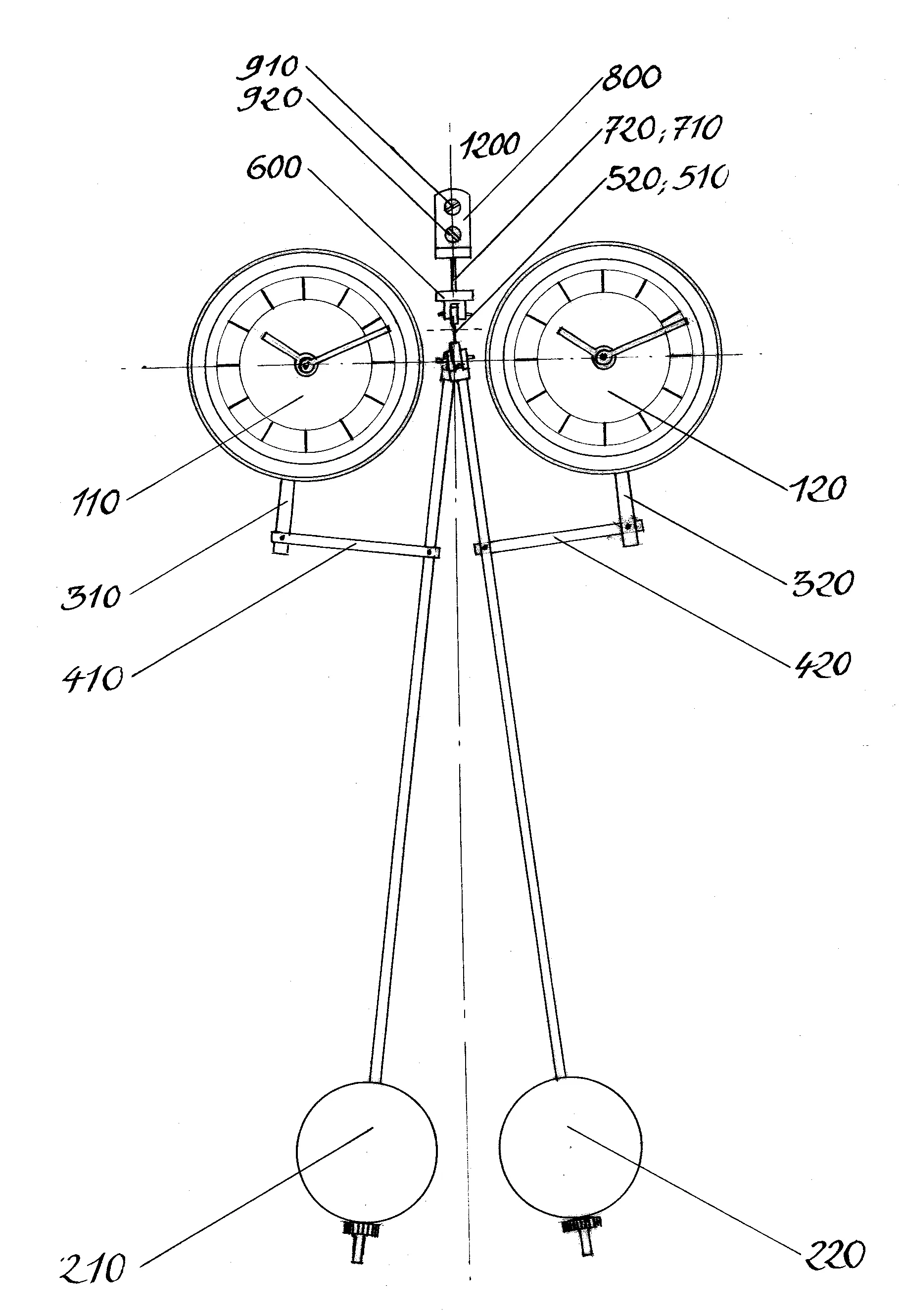 Dispositif permettant d'augmenter la plage de synchronisation de deux pendules dont les vibrations sont entretenus mecaniquement ou electriquement