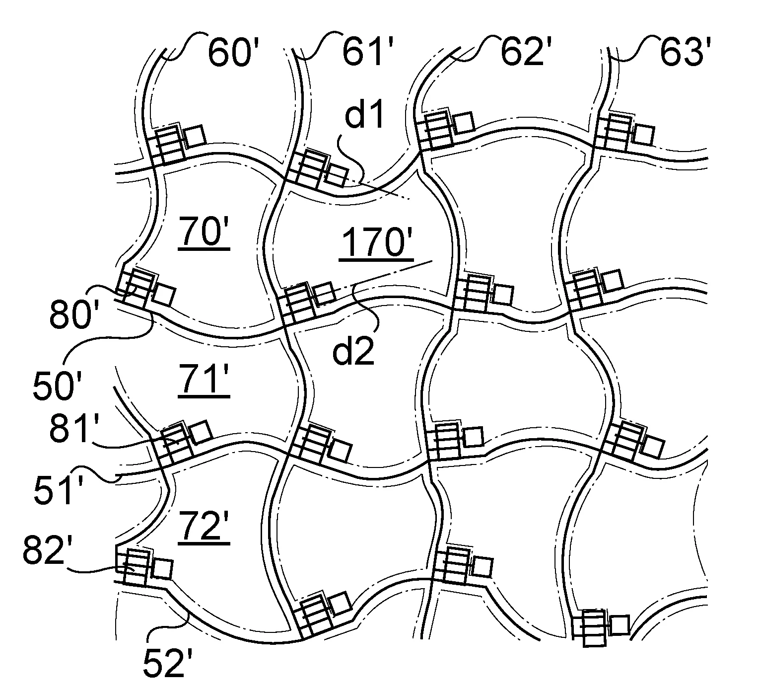 Matrice active transparente a reseau desordonne
et composant optique integrant une telle matrice