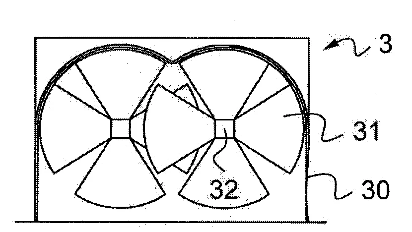 Dispositif pour le recyclage in situ de materiaux d'une chaussee de circulation et concasseur specialement adapte