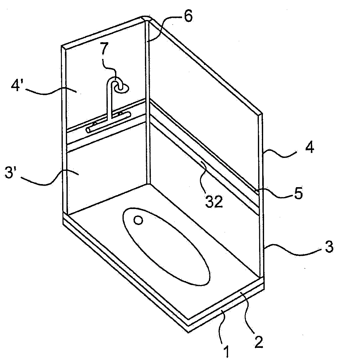 Procede d'installation d'un espace de douche et espace de douche adapte au procede