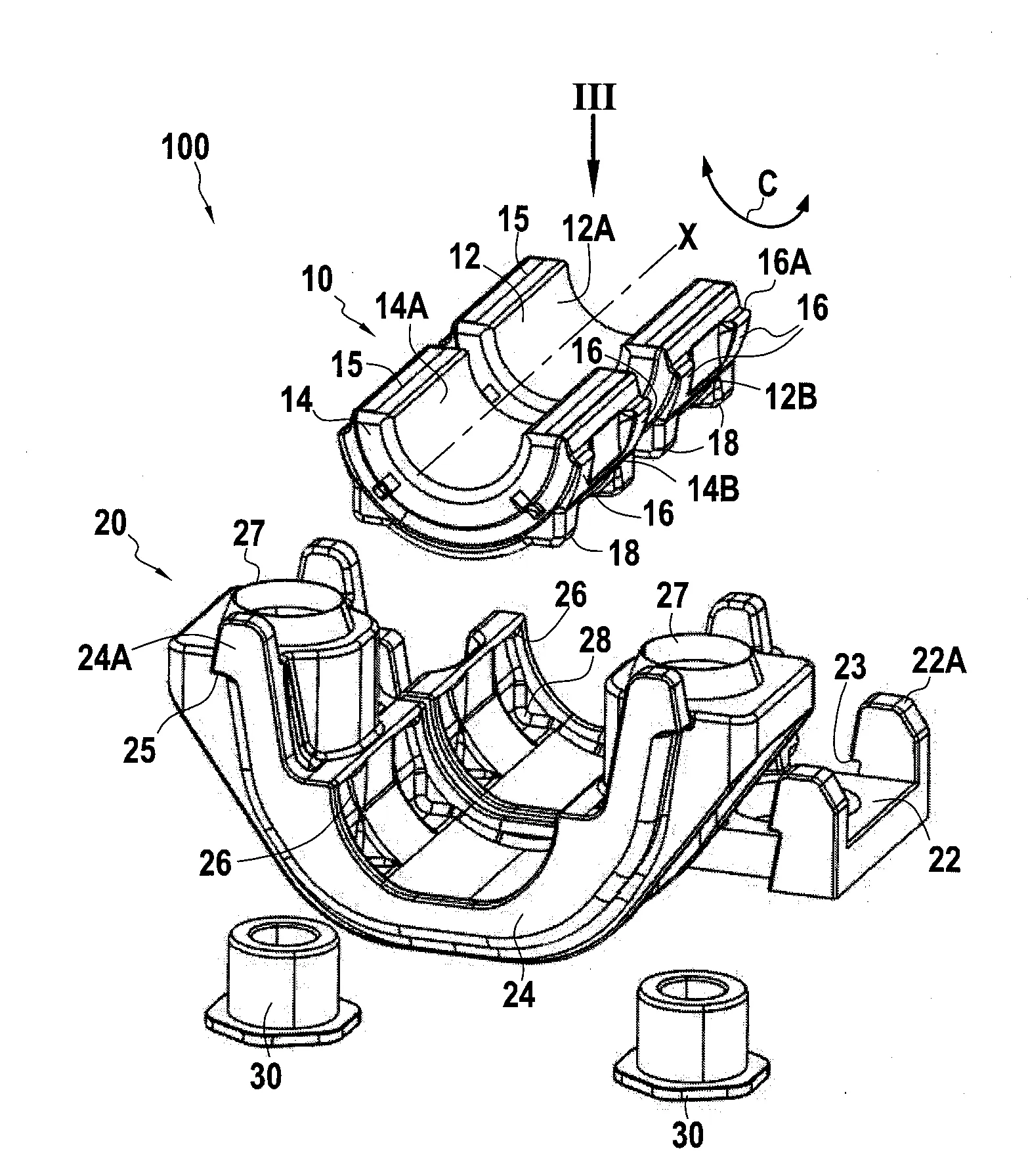 Ressort elastomere pour barre antiroulis, armature de support de barre antiroulis, support de barre antiroulis et procede de preparation de barre antiroulis