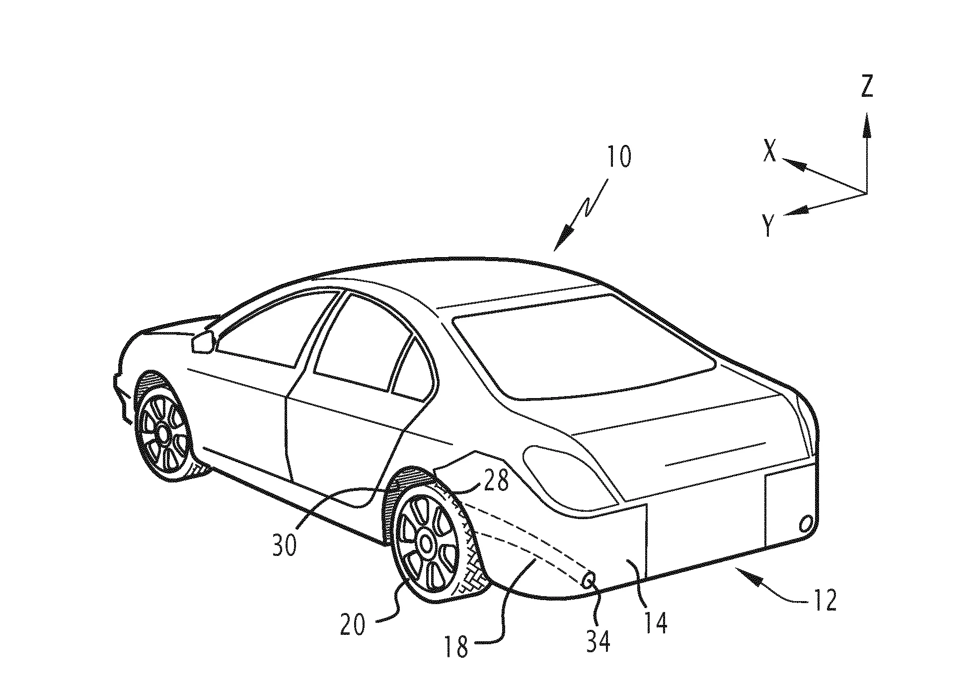 Partie arriere de vehicule automobile avec conduit et vehicule associe