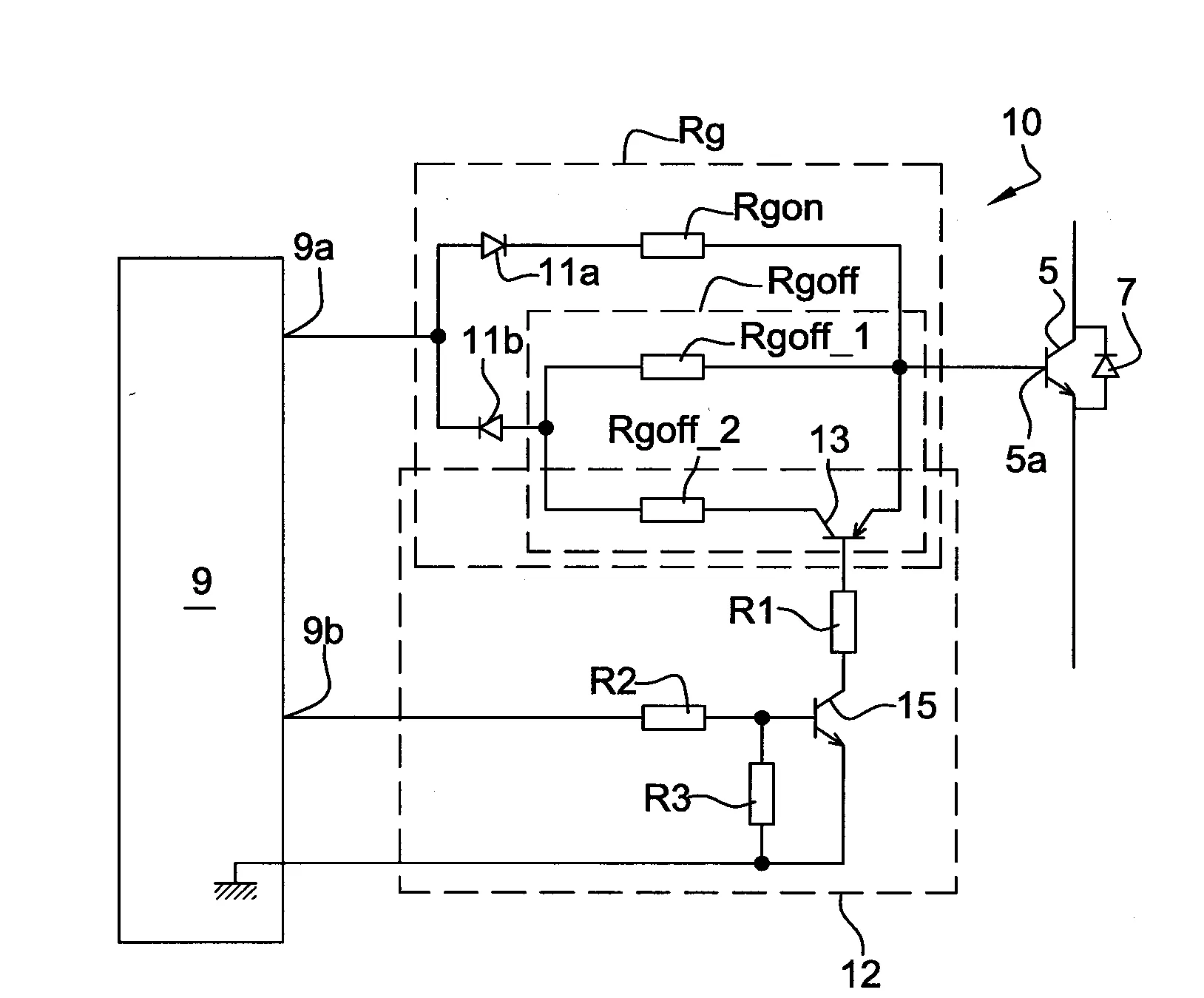 Circuit de commande d'un transistor et procede de commande associe
