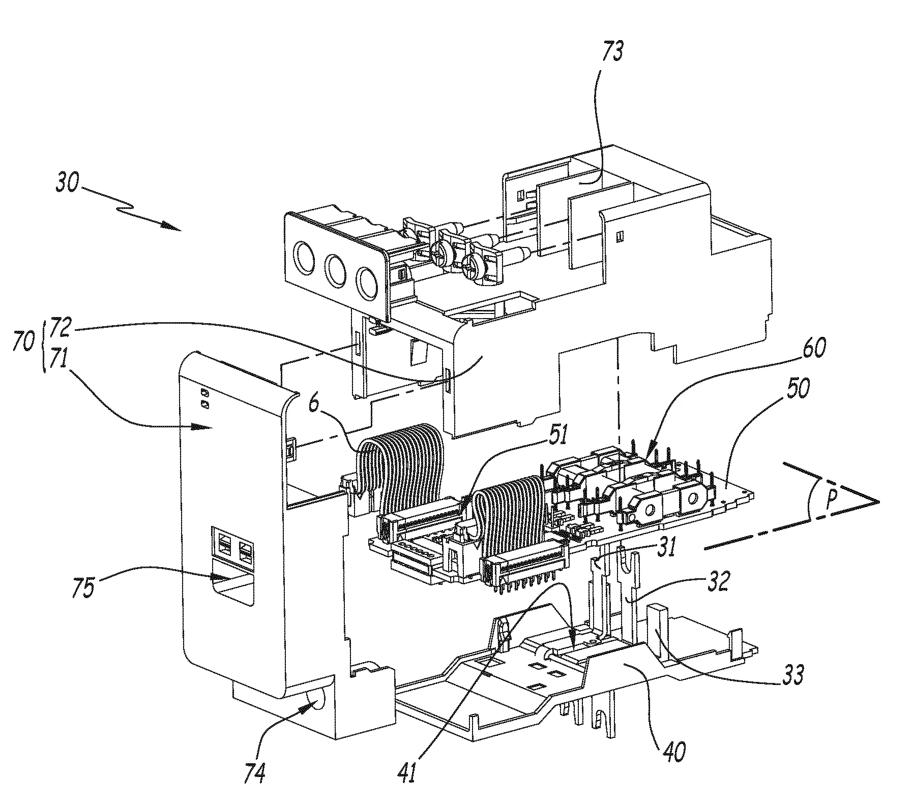 Module d'interconnexion d'un disjoncteur et d'un contacteur pour un ensemble electrique comportant un capteur de tension