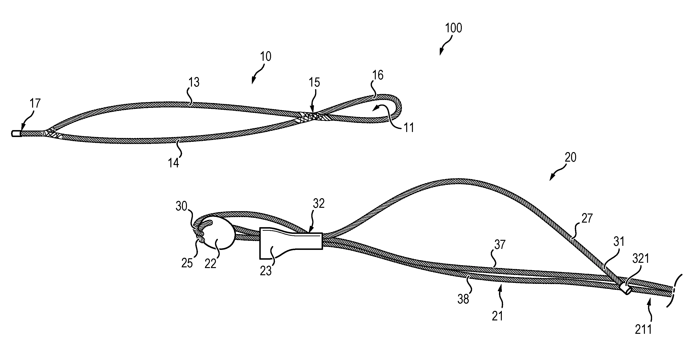 Dispositif d'attache a cordage, largable sous charge, comprenant un manchon de securite