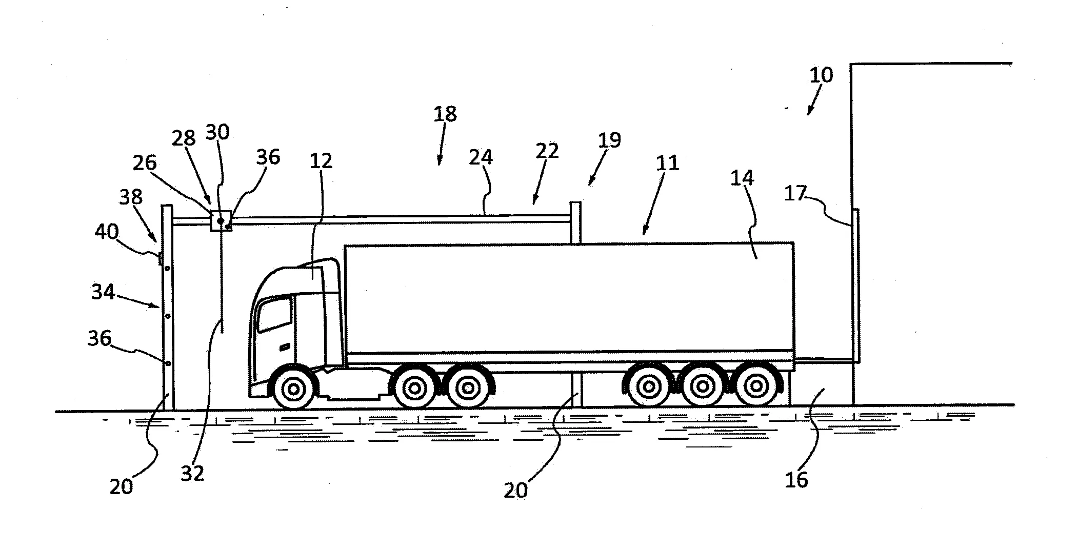 Dispositif d'occultation visuelle depuis un vehicule devant un quai de transbordement