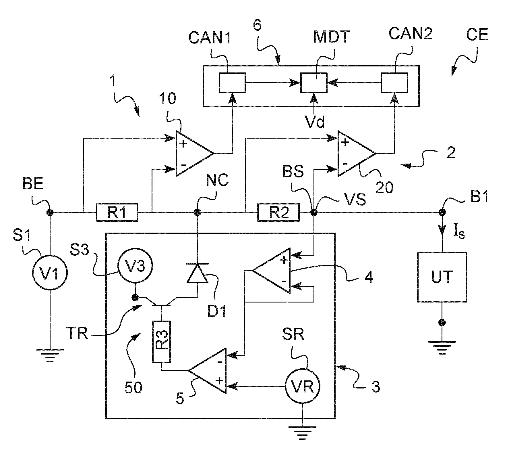 Procede de determination de la consommation en courant d'une charge active, par exemple une unite de traitement, et circuit electronique associe