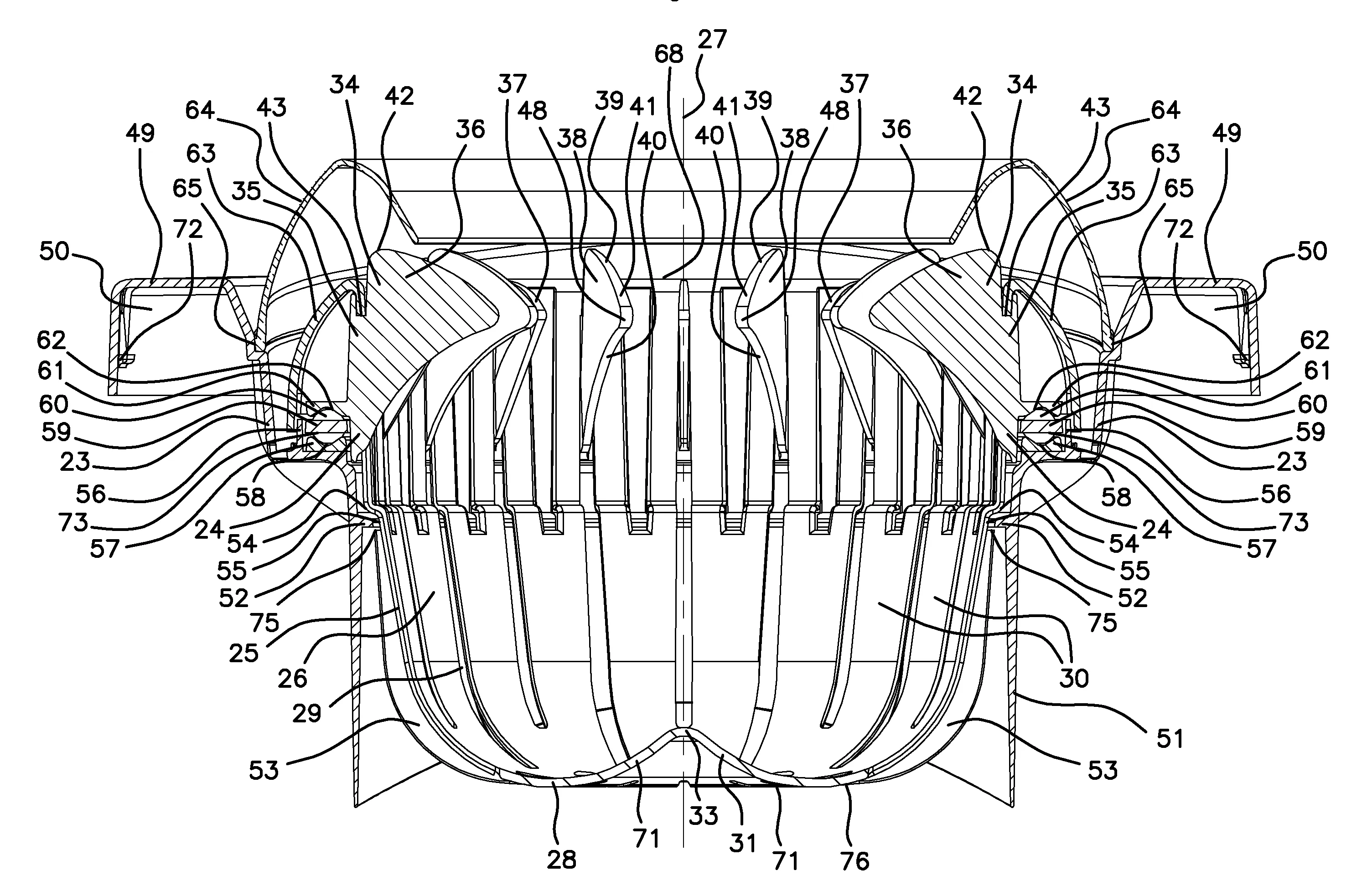 Dispositif d'essorage de franges d'un balai a franges souples et absorbantes