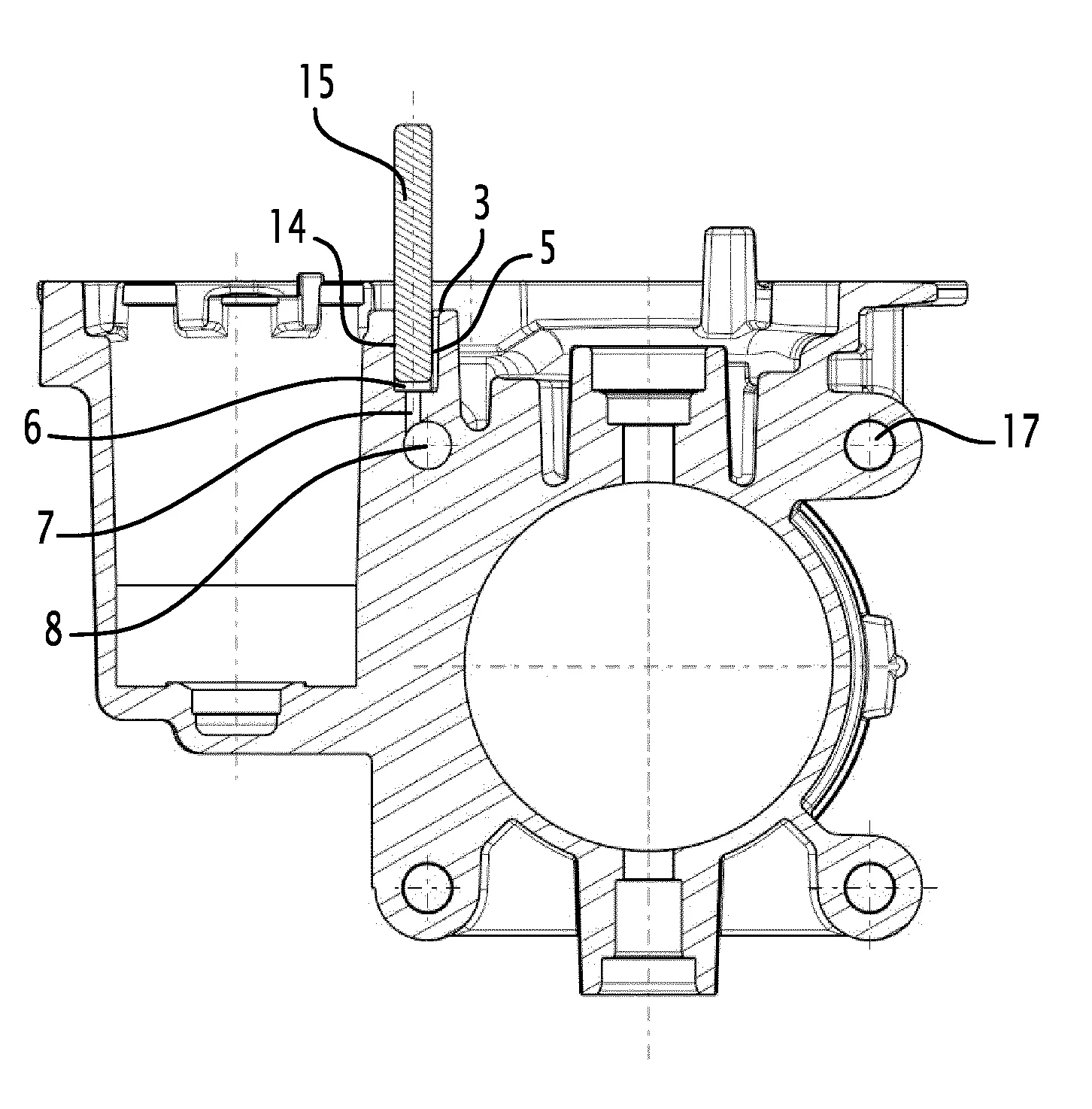 Circuit d'eventation d'une cavite fermee d'un actionneur