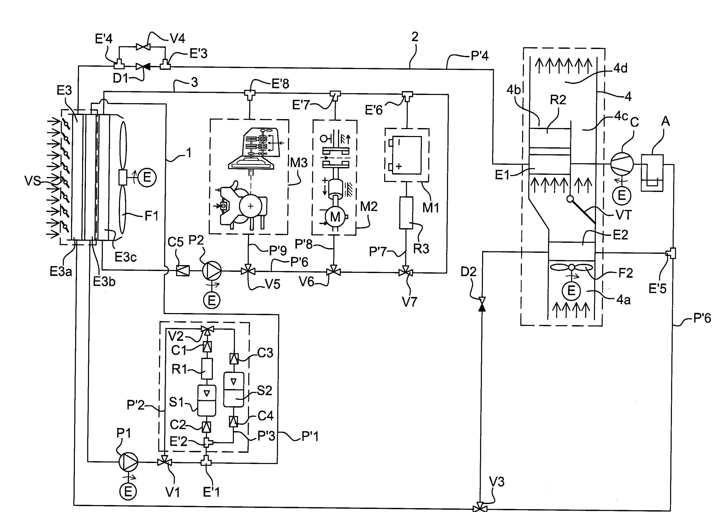 Installation de conditionnement thermique d'un vehicule automobile