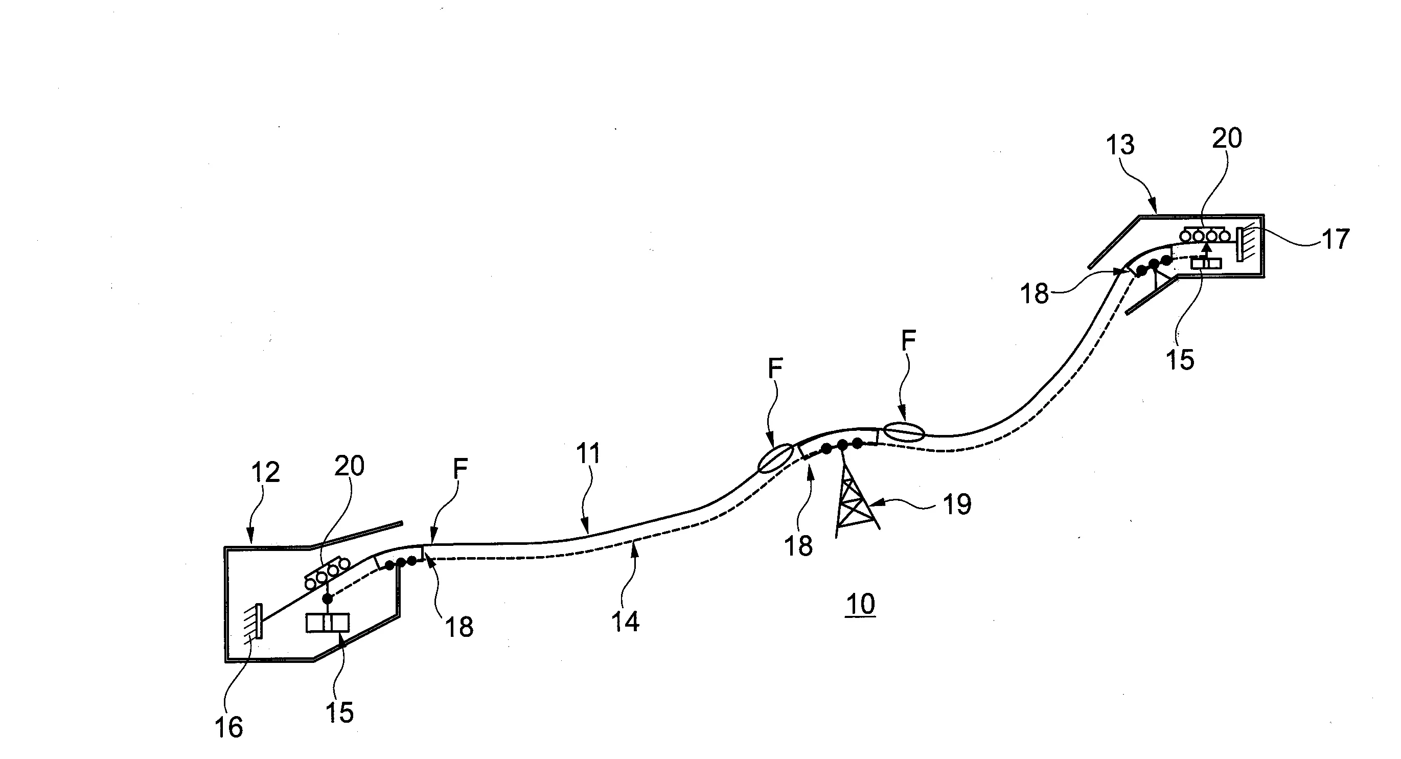 Dispositif et procede de repositionnement du cable porteur d'une installation de transport par cable.