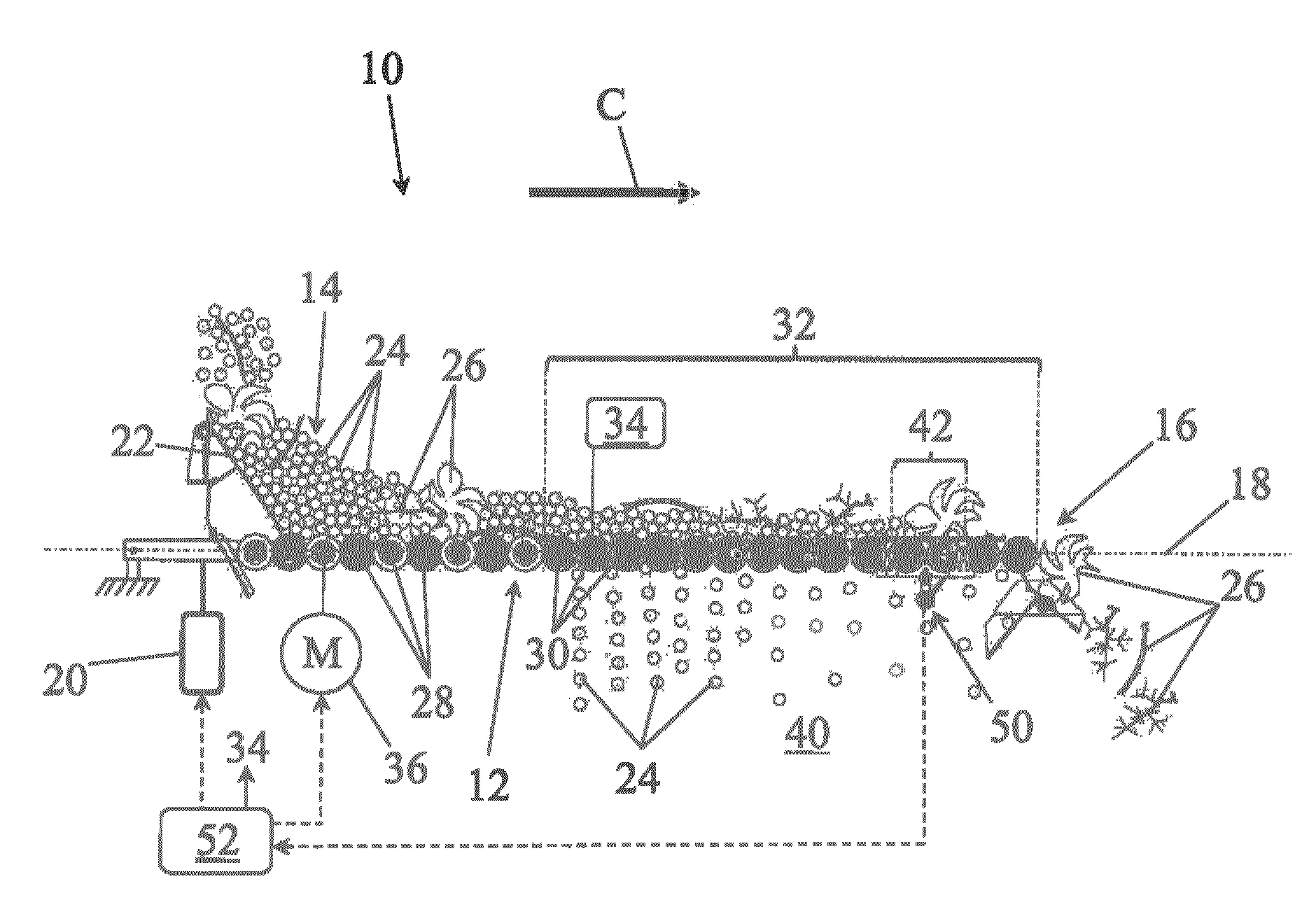 Table de tri pour fruits a crible adaptatif