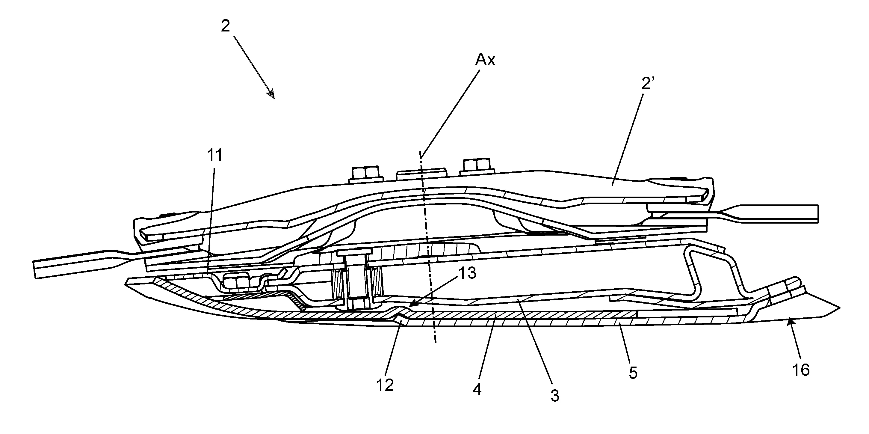 Machine agricole avec des patins equipes de doublures interchangeables