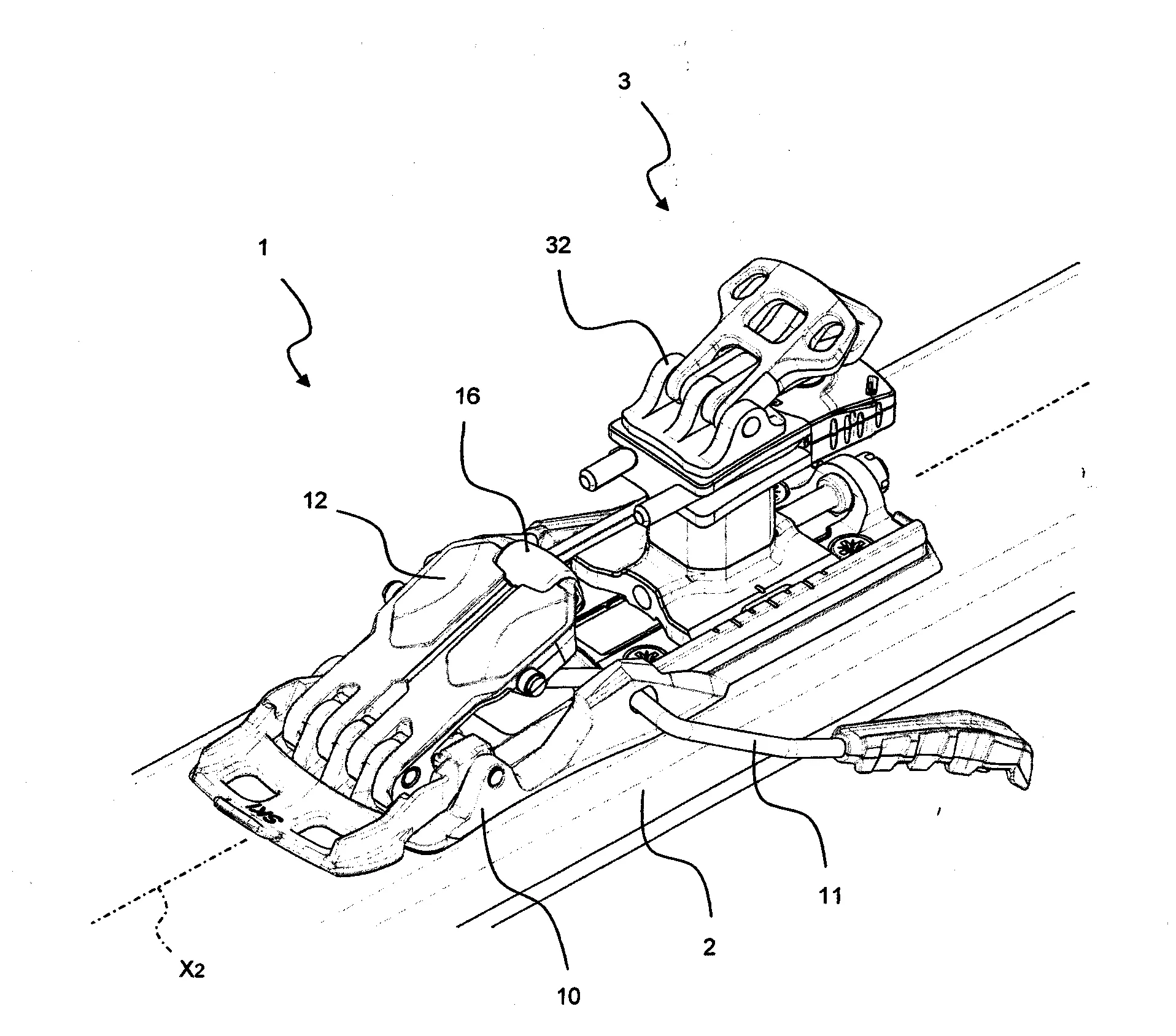 Dispositif de freinage pour fixation de ski