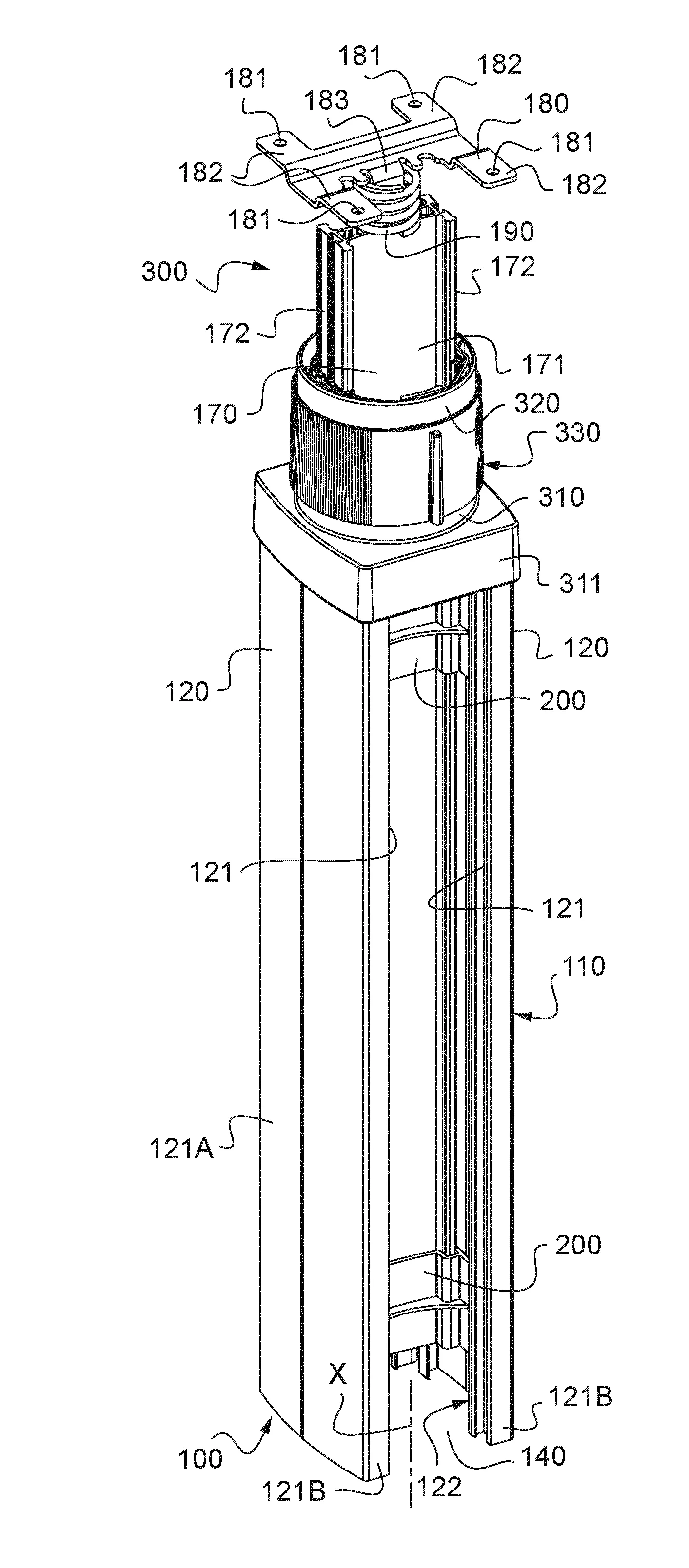 Colonne pour le support d’au moins un appareillage electrique et/ou le cheminement de cables