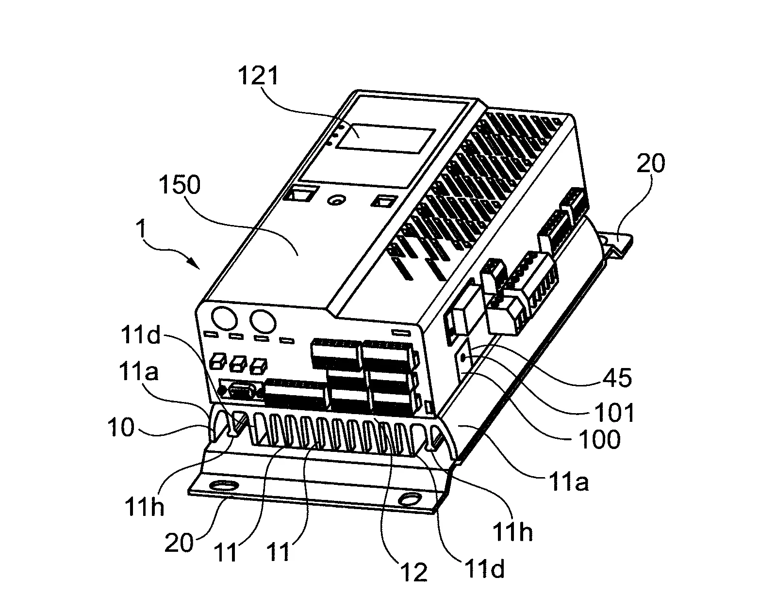 Dispositif electronique, notamment variateur de vitesse ou regulateur d'alternateur, comportant un logement de reception d'un module annexe
