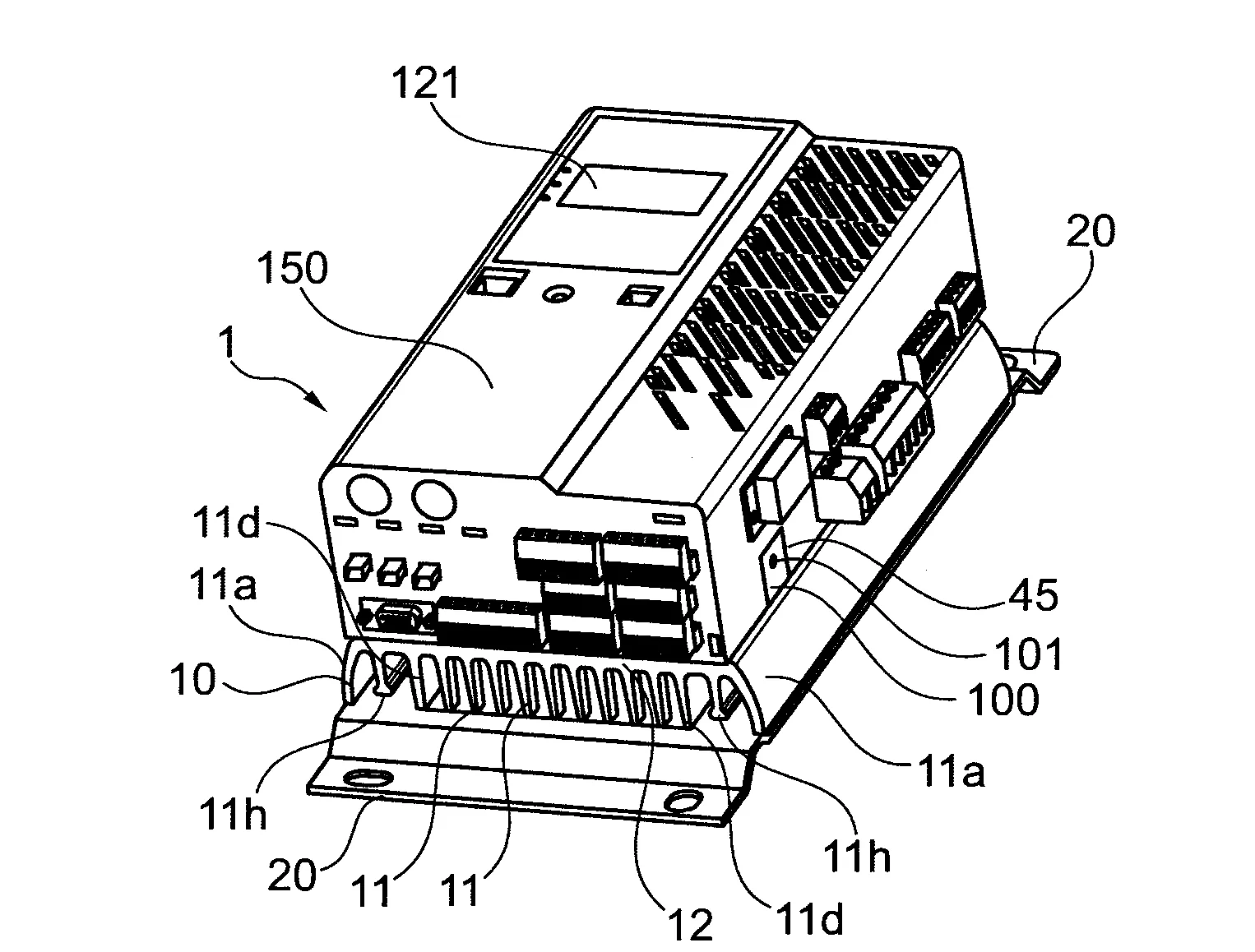 Dispositif electronique, notamment variateur de vitesse ou regulateur d'alternateur, comportant un dissipateur thermique et une carte de puissance