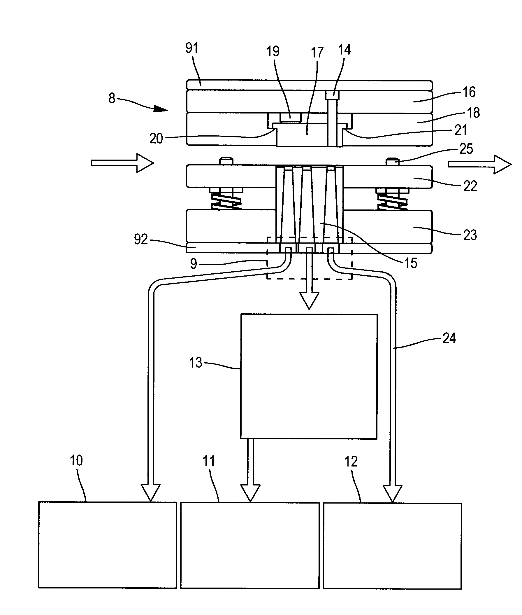 Machine de tri separatif des matieres dans les dechets d'une carte a puce, avec destruction des elements confidentiels.