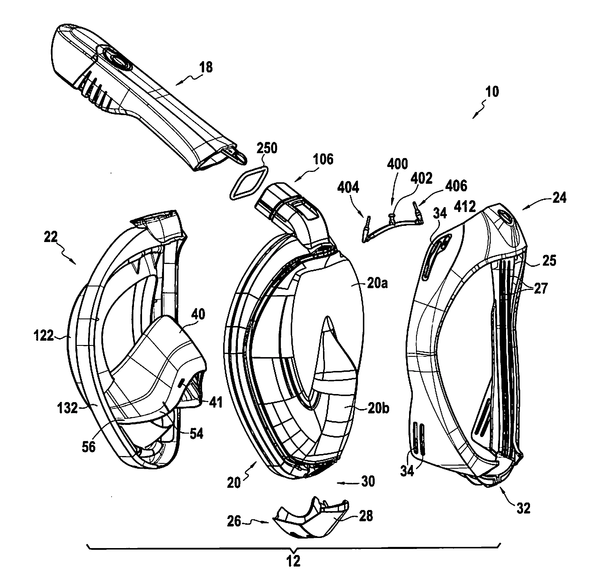 Masque de plongee ayant un corps muni d'un dispositif d'echappement d'air expire comportant une valve anti-retour