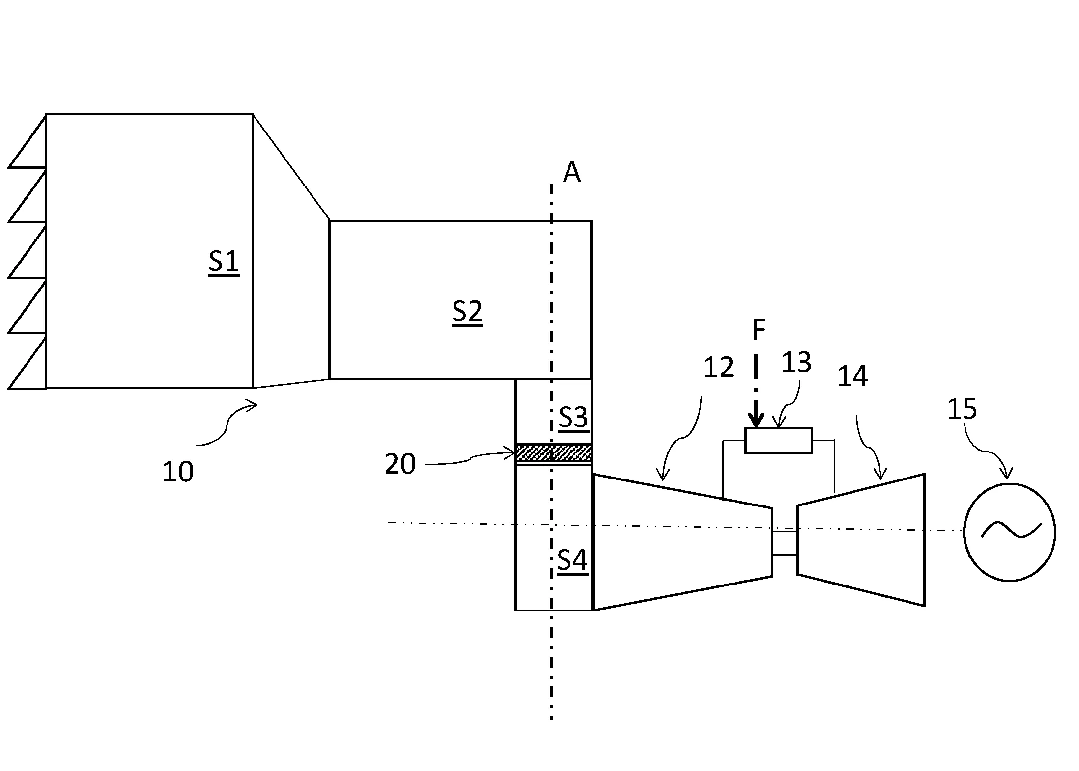 Conduit d'admission pour turbine a gaz ou au fioul munie d'une structure de saturation d'eau