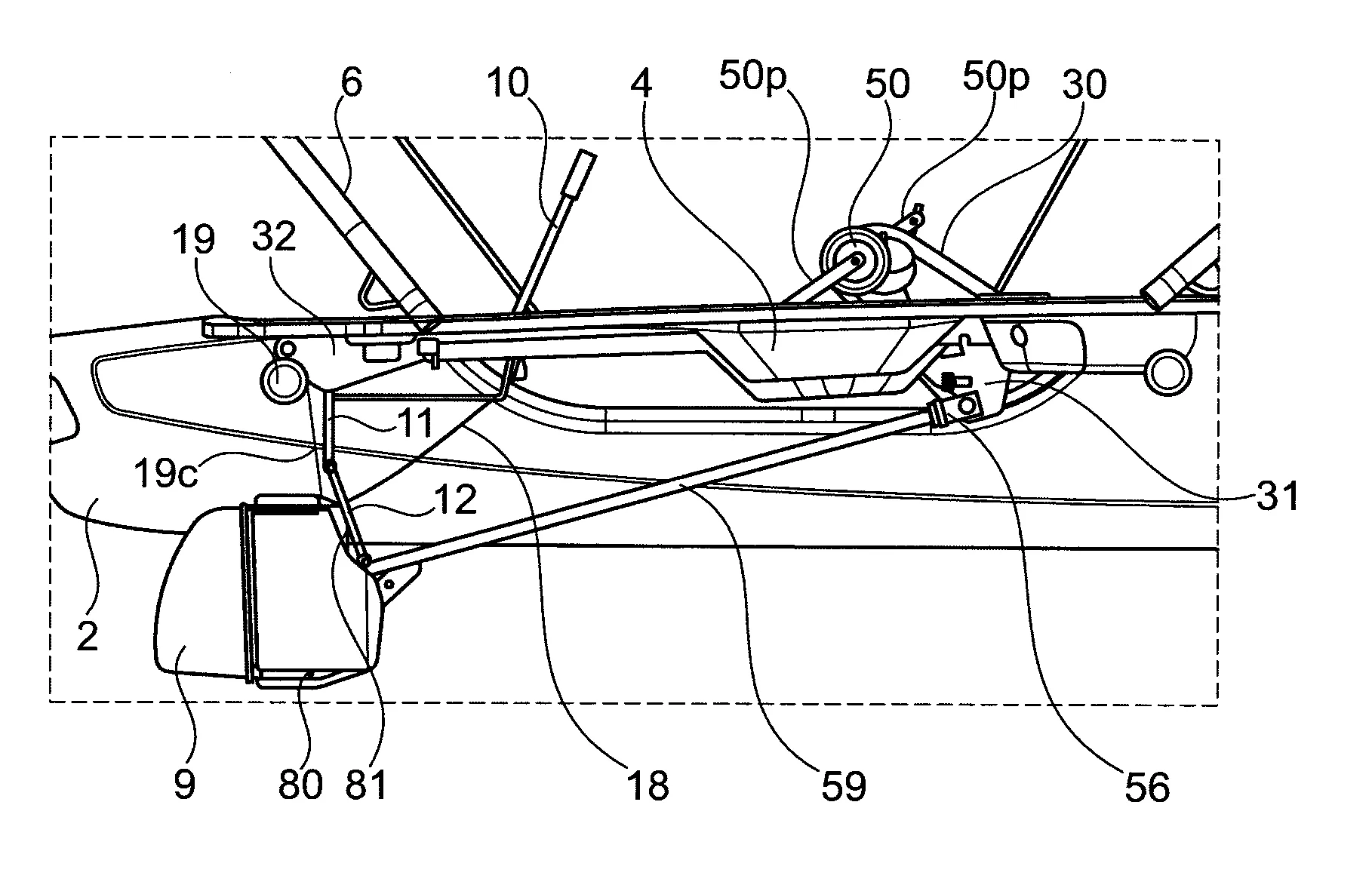 Pedalo a assistance electrique, muni d'un dispositif de relevage / d'immersion de son helice de propulsion