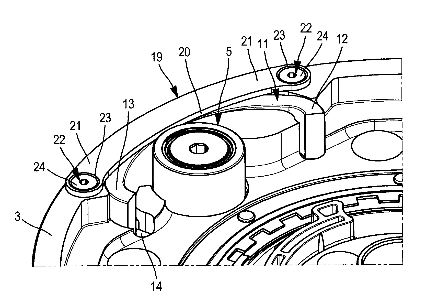 Amortisseur de torsion a butee elastique de fin de course