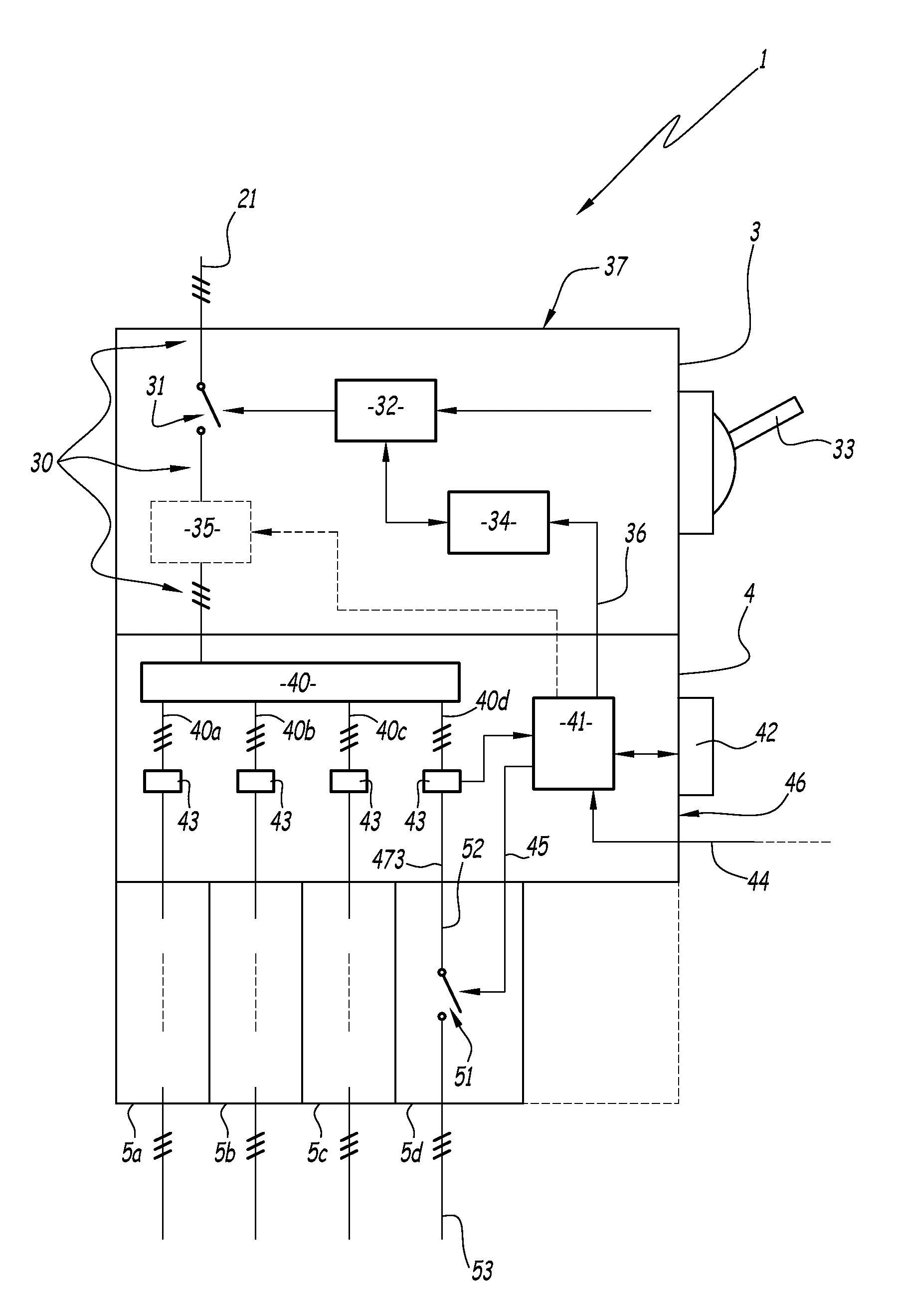 Dispositif electrique pour l'alimentation electrique d'appareils electriques de puissance